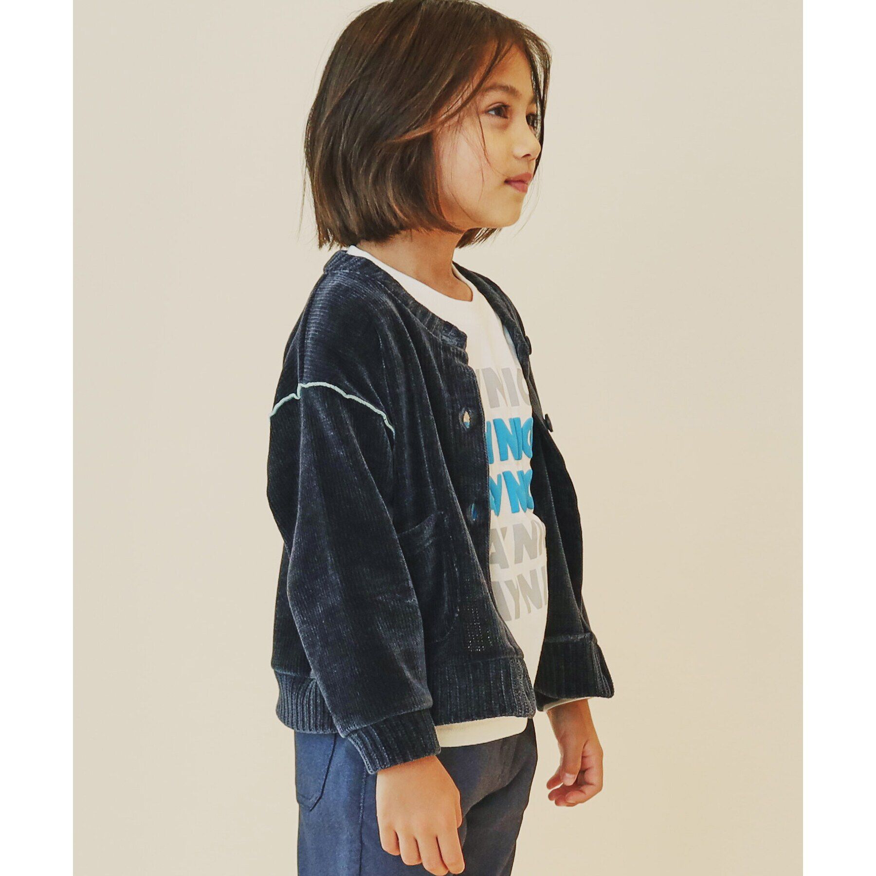 THE SHOP TK「【100－160/親子リンク】カットモールカーディガン/洗濯機OK」|カーディガン|