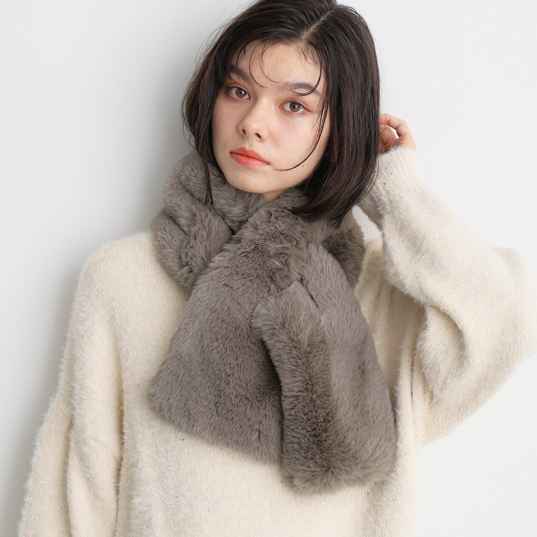 THE SHOP TK「サスティナブルファー差し込みティペット」|ストール|