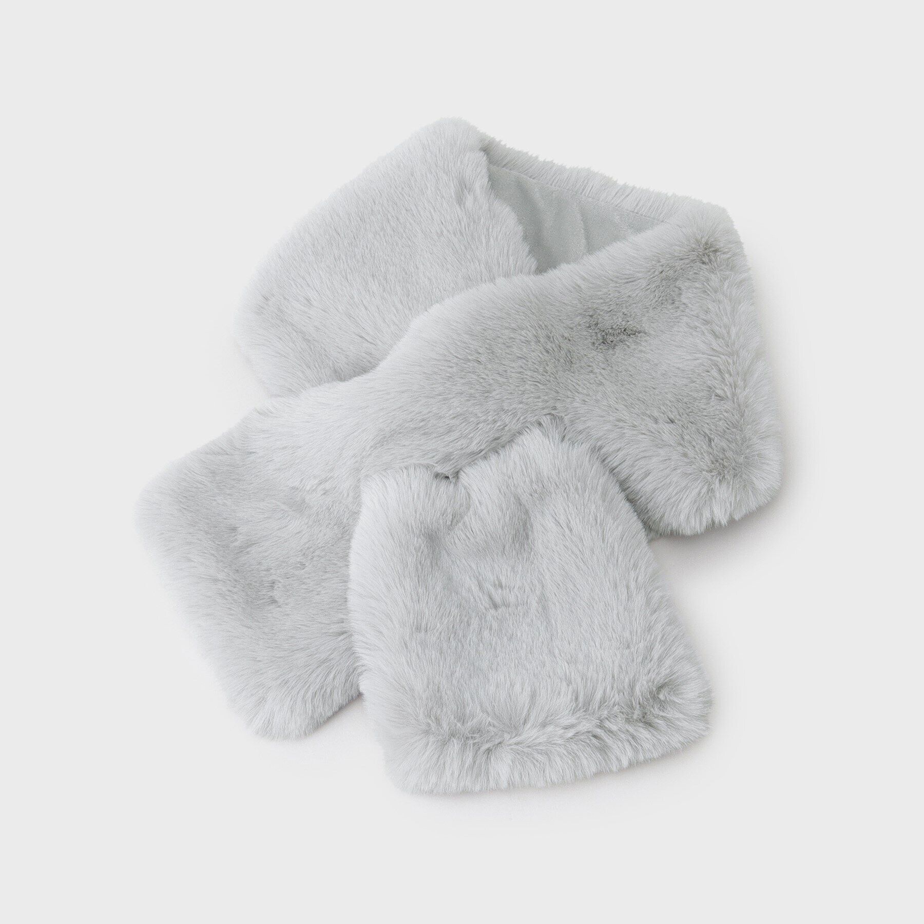 THE SHOP TK「サスティナブルファー差し込みティペット」|ストール|グレー(012)