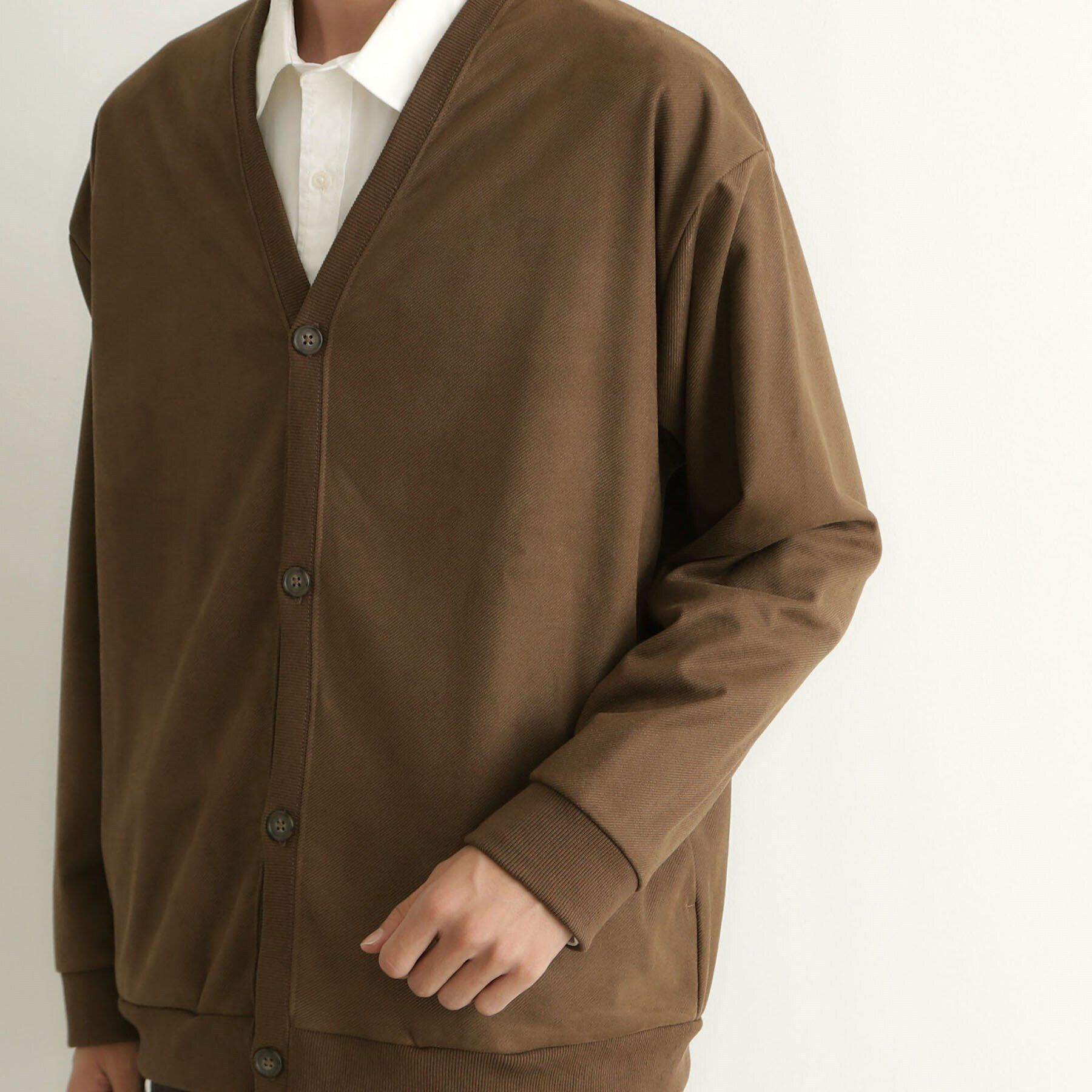 THE SHOP TK「ツイルスウェードタッチカーディガン」|カーディガン|