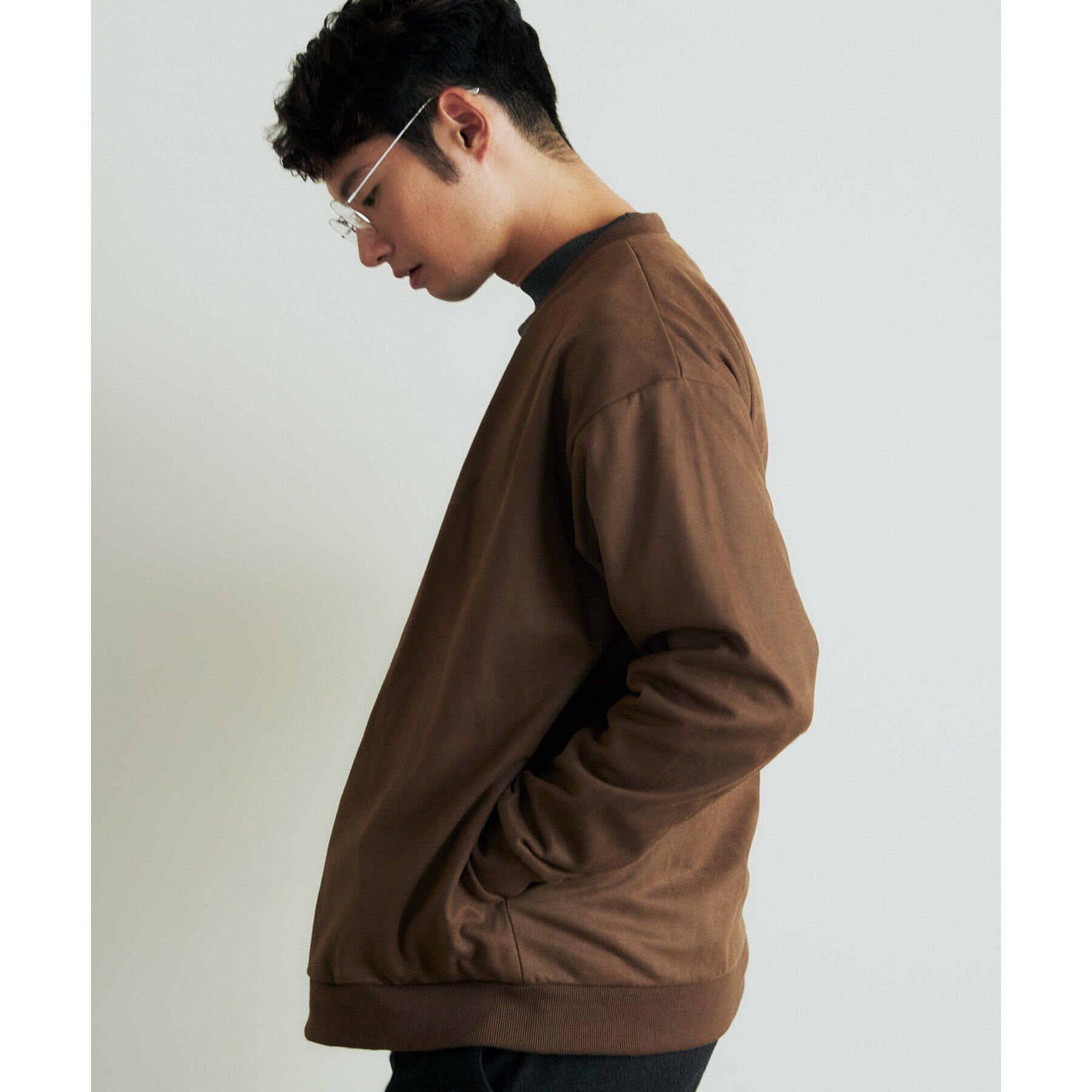 THE SHOP TK「ツイルスウェードタッチカーディガン」|カーディガン|