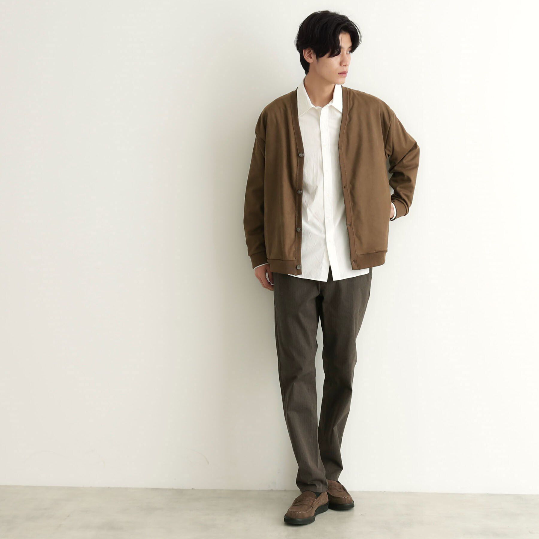 THE SHOP TK「ツイルスウェードタッチカーディガン」|カーディガン|