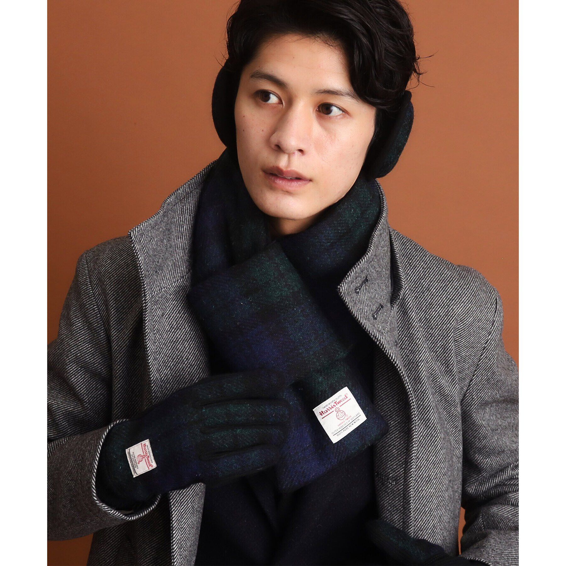 THE SHOP TK「【HARRIS TWEED／ハリスツイード】リブグローブ ON／OFF対応」|手袋|