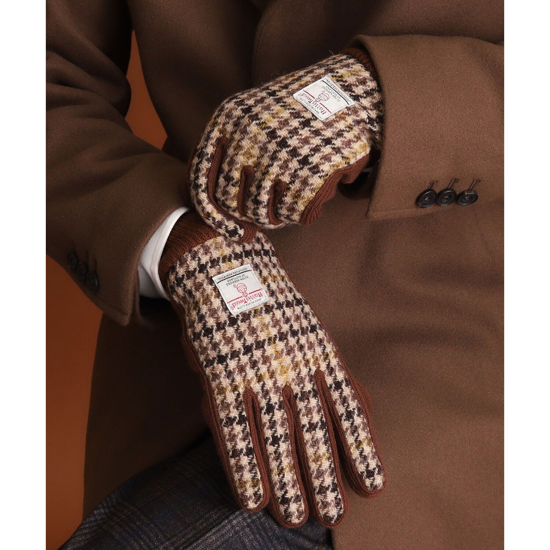 THE SHOP TK「【HARRIS TWEED／ハリスツイード】リブグローブ ON／OFF対応」|手袋|ベージュ(952)