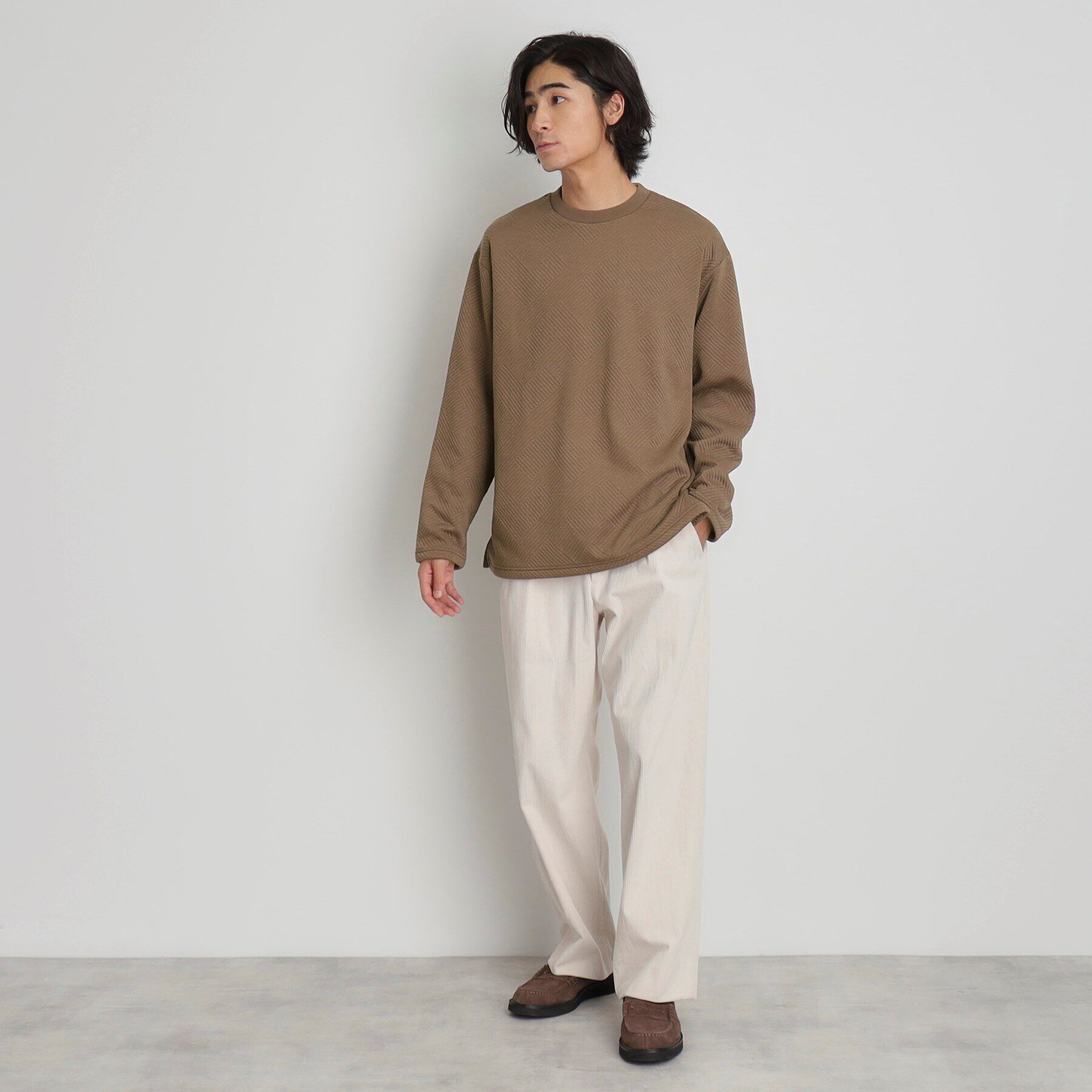 THE SHOP TK「ふくれキルティングフリースプルオーバー」|Tシャツ・カットソー|