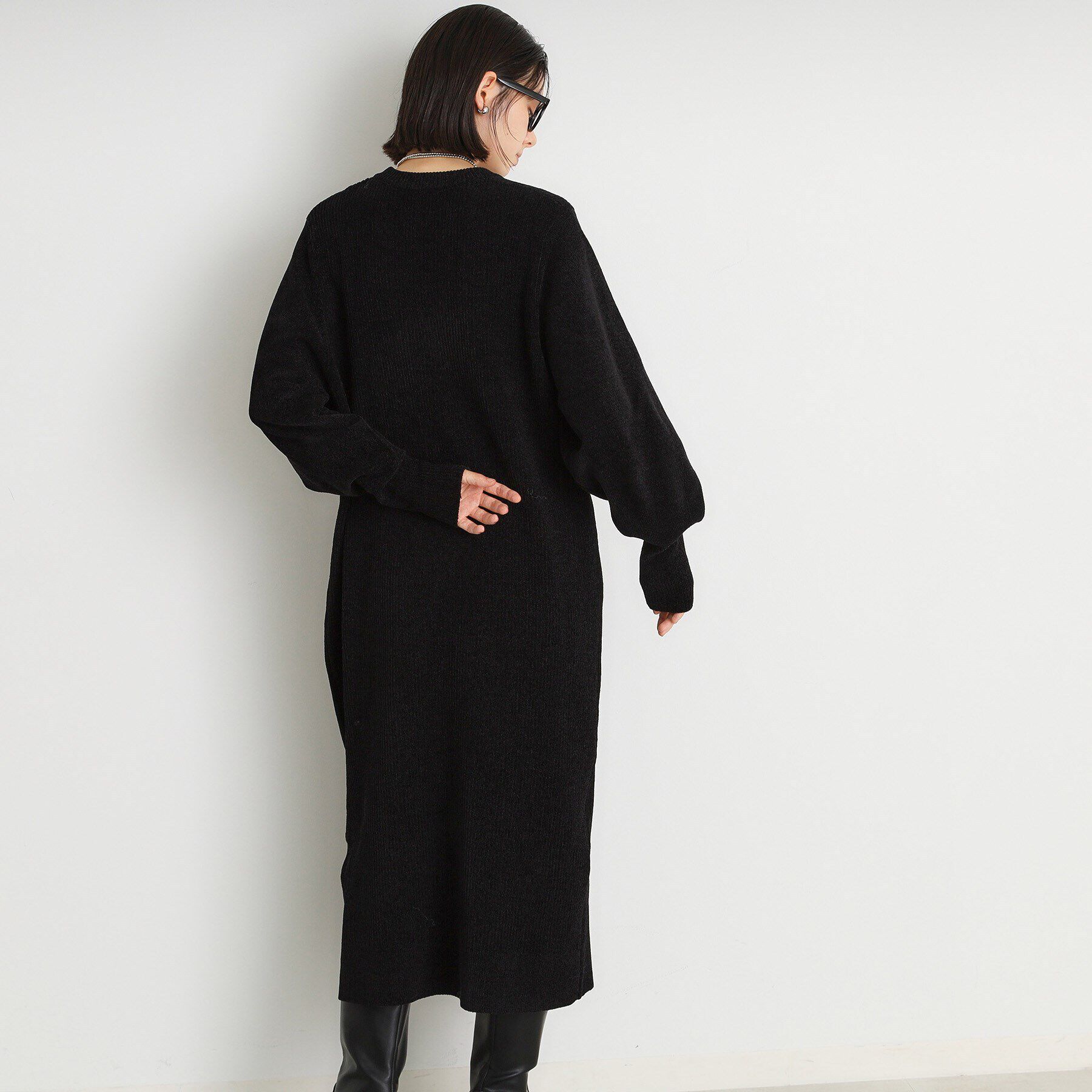 THE SHOP TK「ベロア風モールニットワンピース」|ワンピース|