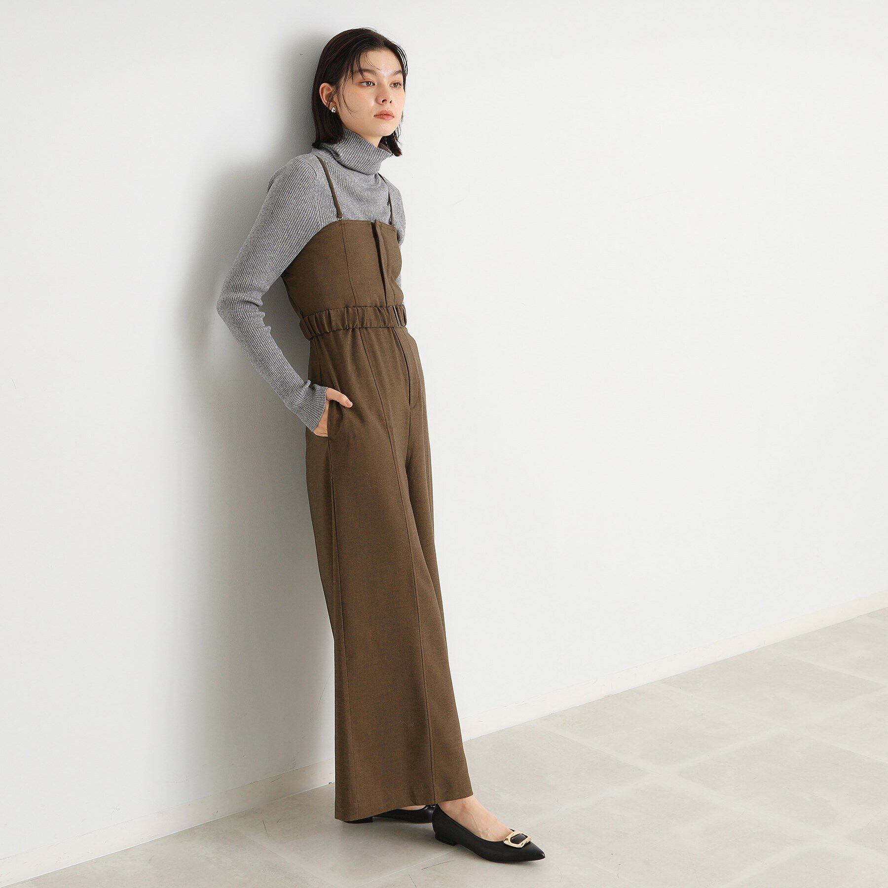 THE SHOP TK「ベルト付きベアサロペット」|オールインワン|