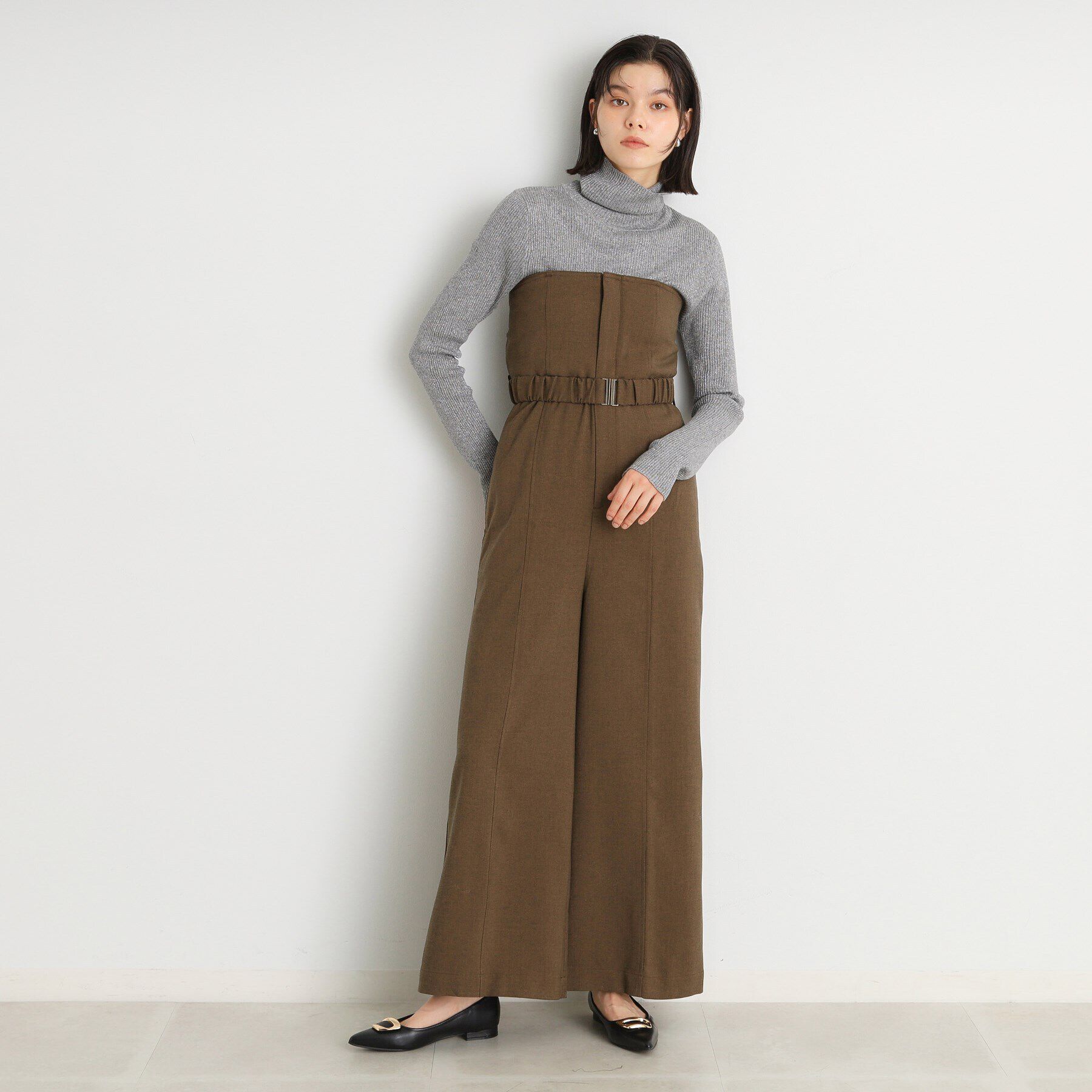 THE SHOP TK「ベルト付きベアサロペット」|オールインワン|