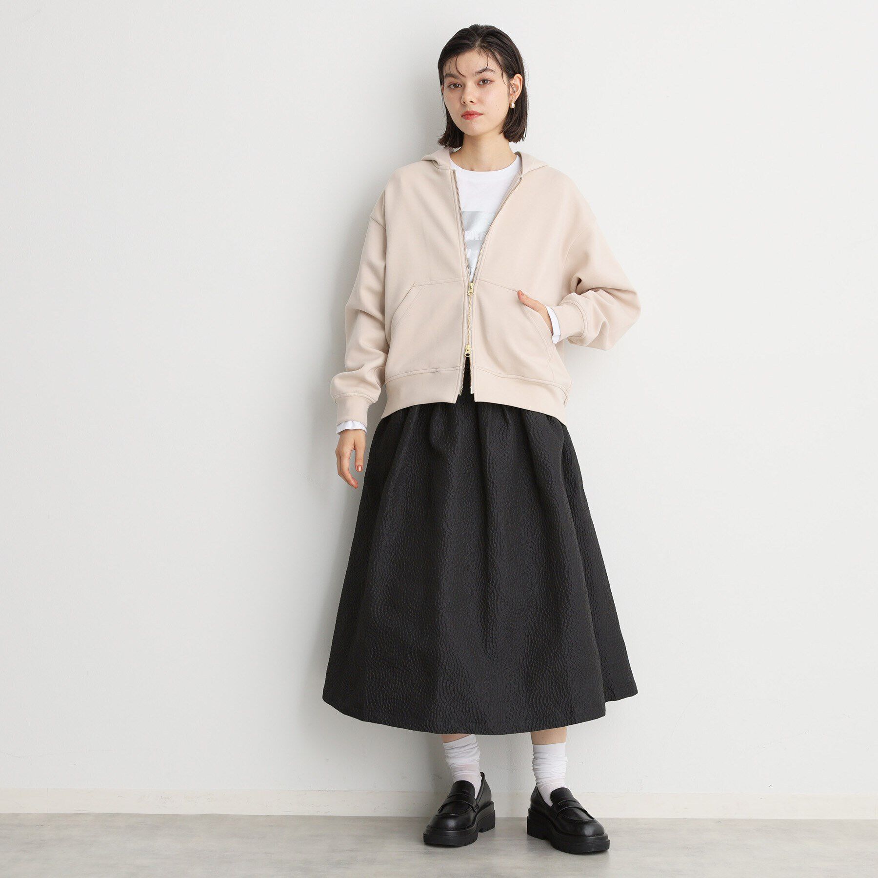 THE SHOP TK「【ダブルジップ】ダンボールフードジップパーカー/洗える」|パーカー|