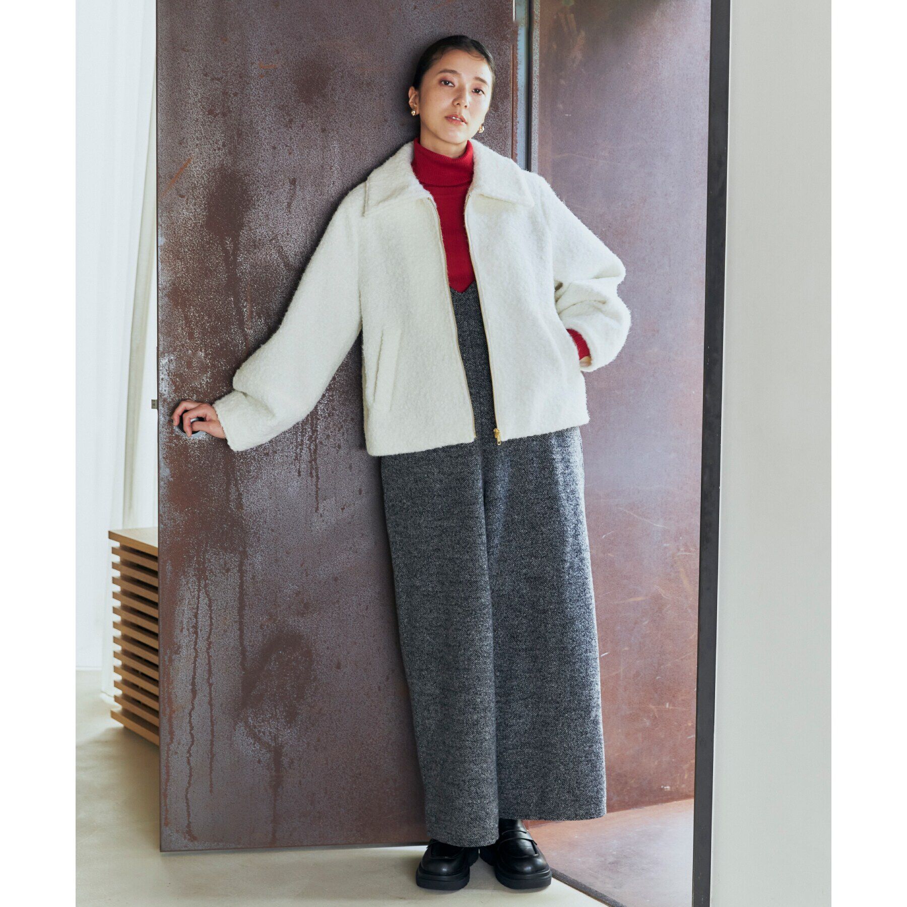 THE SHOP TK「【＠BAILA掲載】ビックカラー袖ボリュームジャケット/洗えるアウター」|ブルゾン・スタジャン|