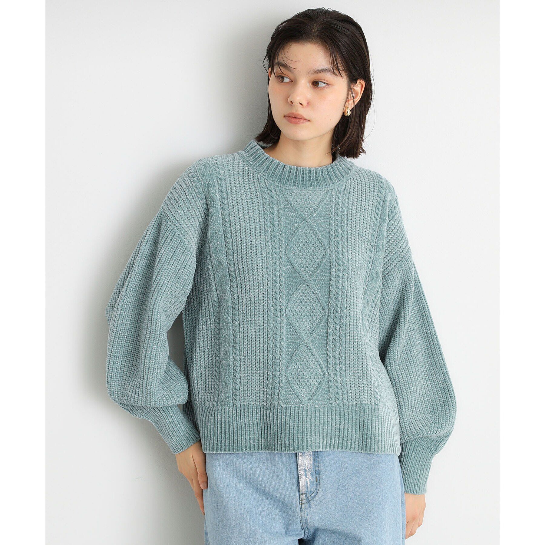 THE SHOP TK「ラメケーブルモールニット【洗える】」|ニット・セーター|