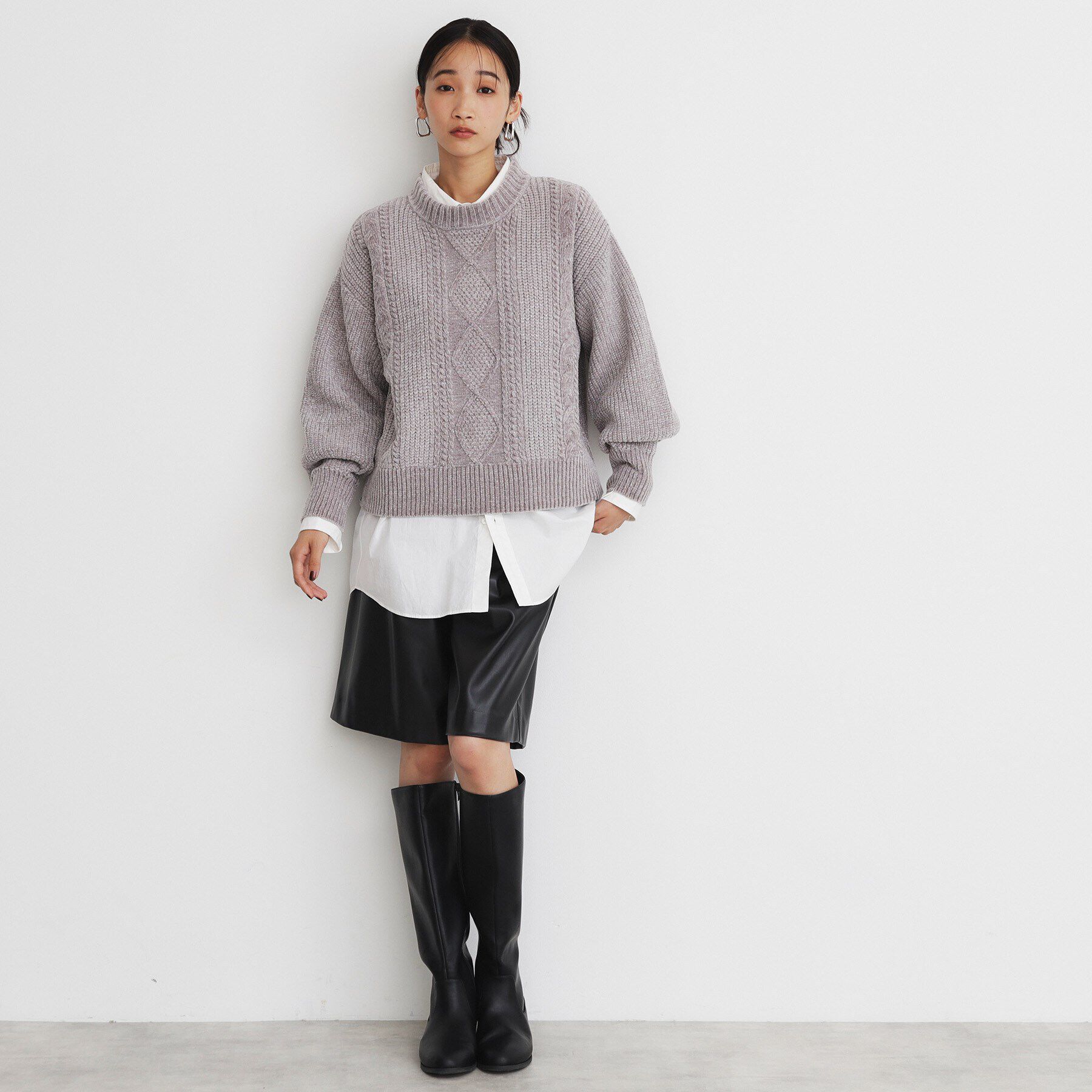 THE SHOP TK「ラメケーブルモールニット【洗える】」|ニット・セーター|