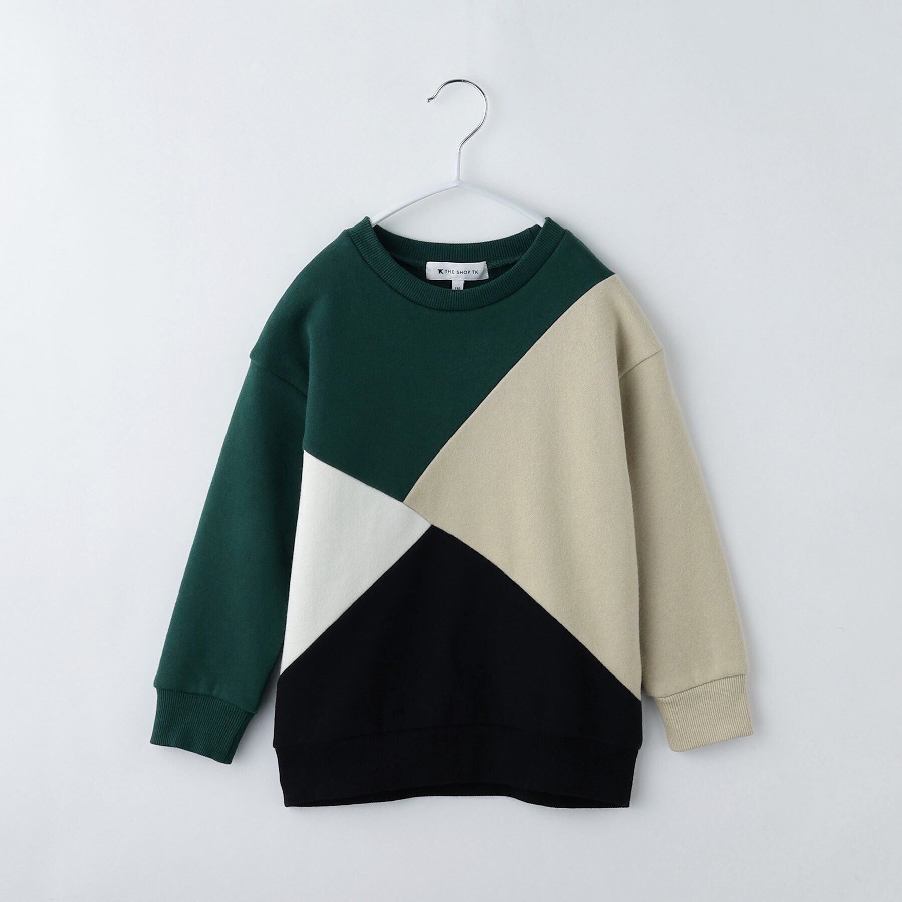 THE SHOP TK「【100-160/裏起毛】ブロッキングプルオーバー/洗濯機OK」|Tシャツ・カットソー|