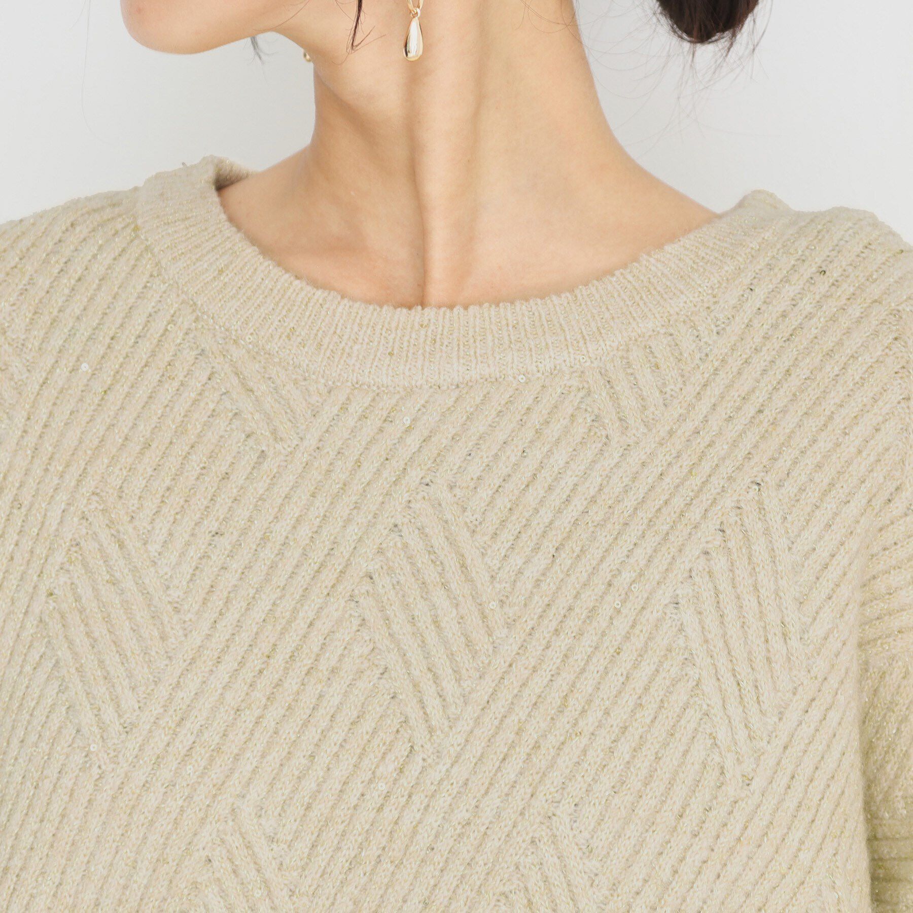 THE SHOP TK「リンクススパンコールニット/洗える」|ニット・セーター|