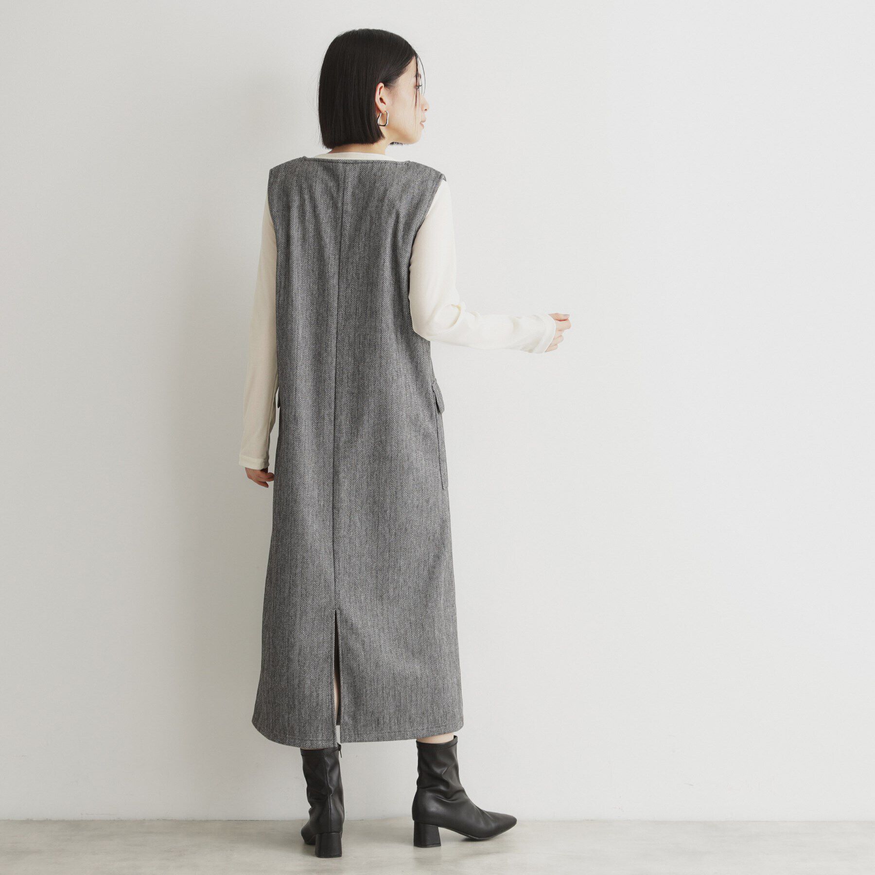 THE SHOP TK「アソート柄Vネックジャンスカ/洗える」|ワンピース|