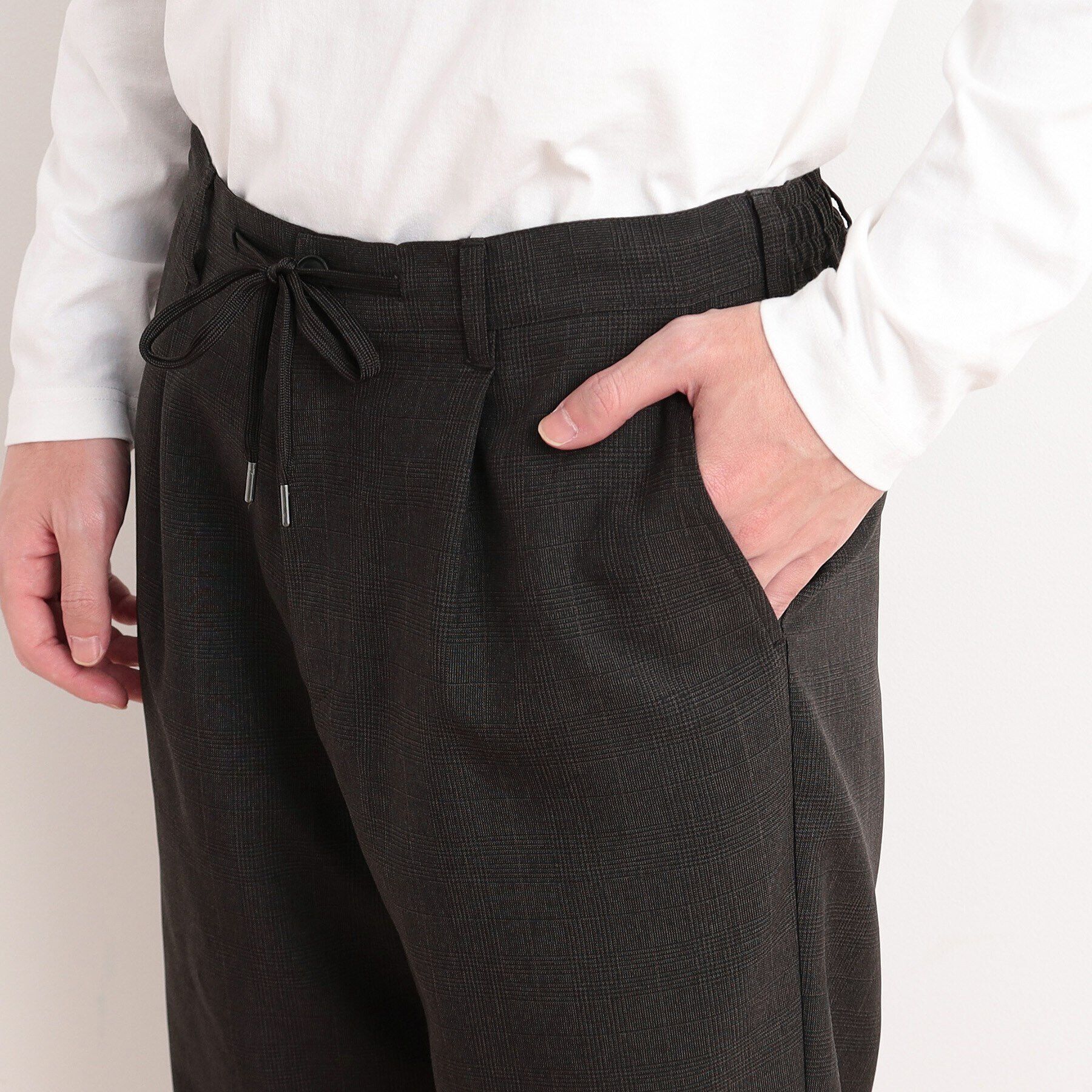 THE SHOP TK「グレンチェックイージーテーパードパンツ」|その他|