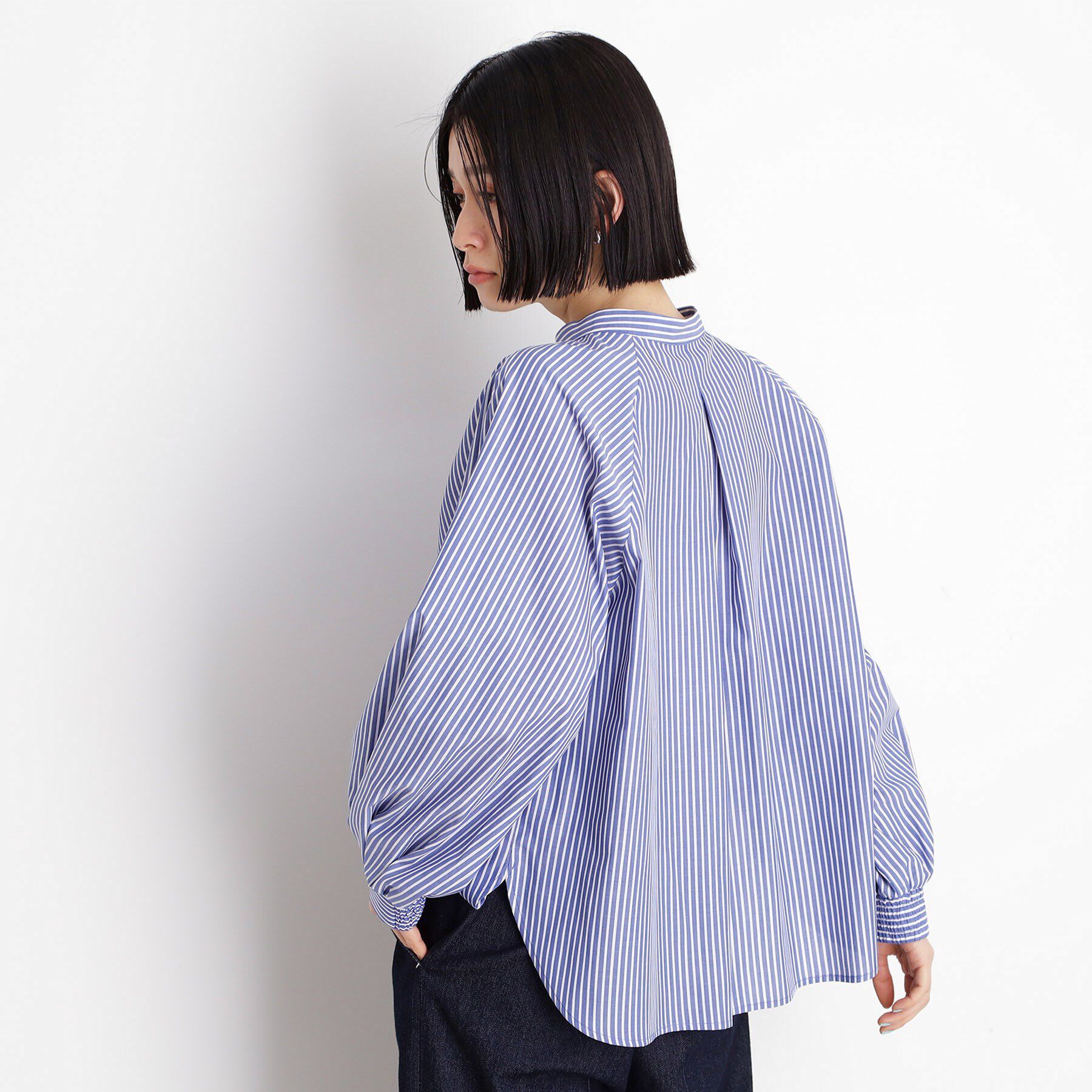 THE SHOP TK「ラメストライプラグランシャツ【洗える】」|シャツ・ブラウス|