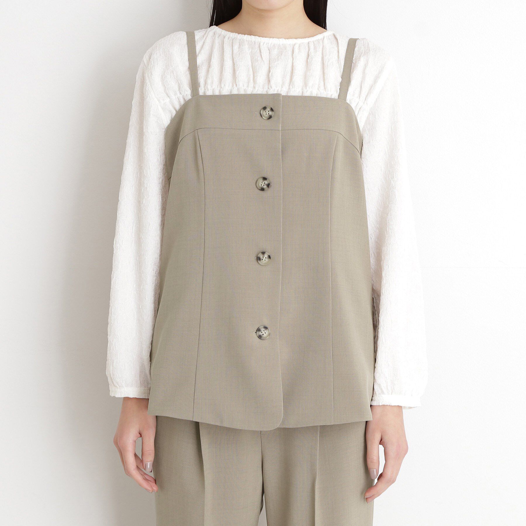 THE SHOP TK「麻調キャミビスチェ【洗濯機OK】」|キャミソール|