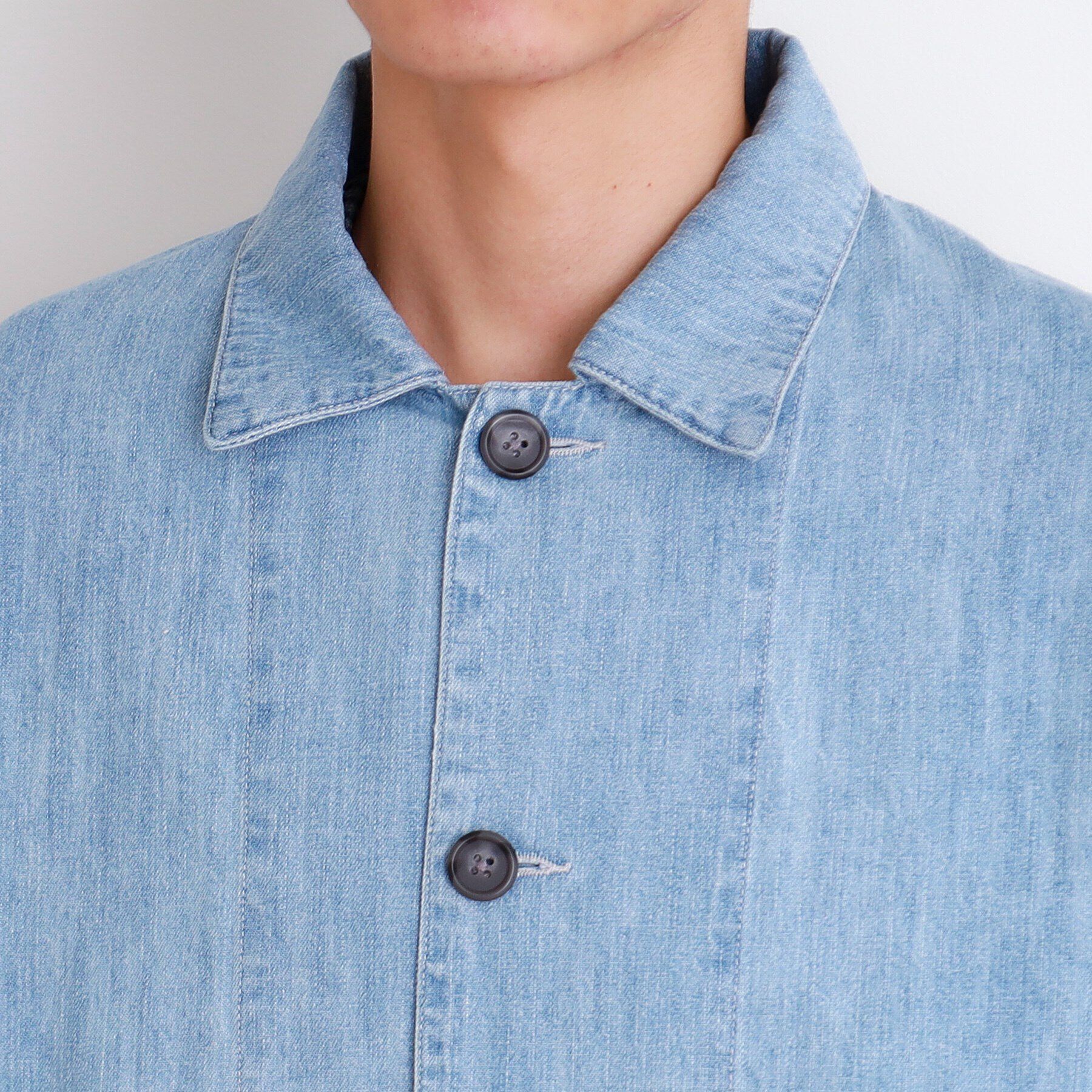 THE SHOP TK「綿麻デニムカバーオール　セットアップ可」|ブルゾン・スタジャン|