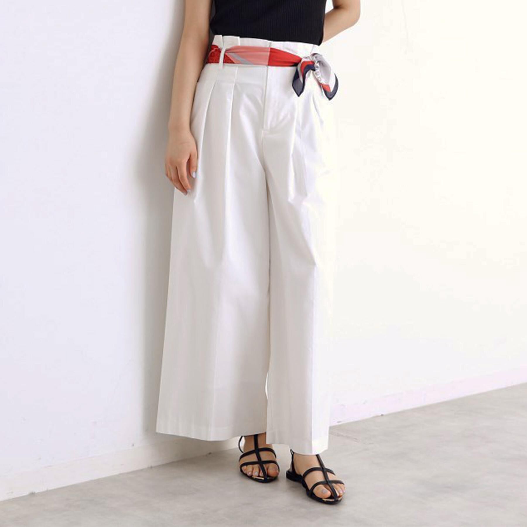 THE SHOP TK「ハイウエストタックワイドパンツ【洗える】」|その他|