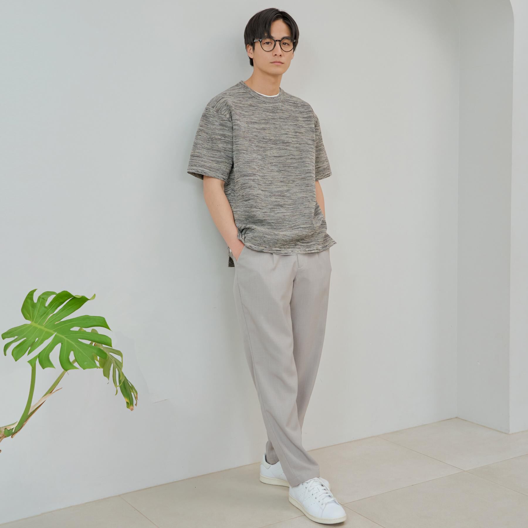 THE SHOP TK「ドライタッチ半袖ニットTシャツ　【洗濯機ＯＫ】」|ニット・セーター|