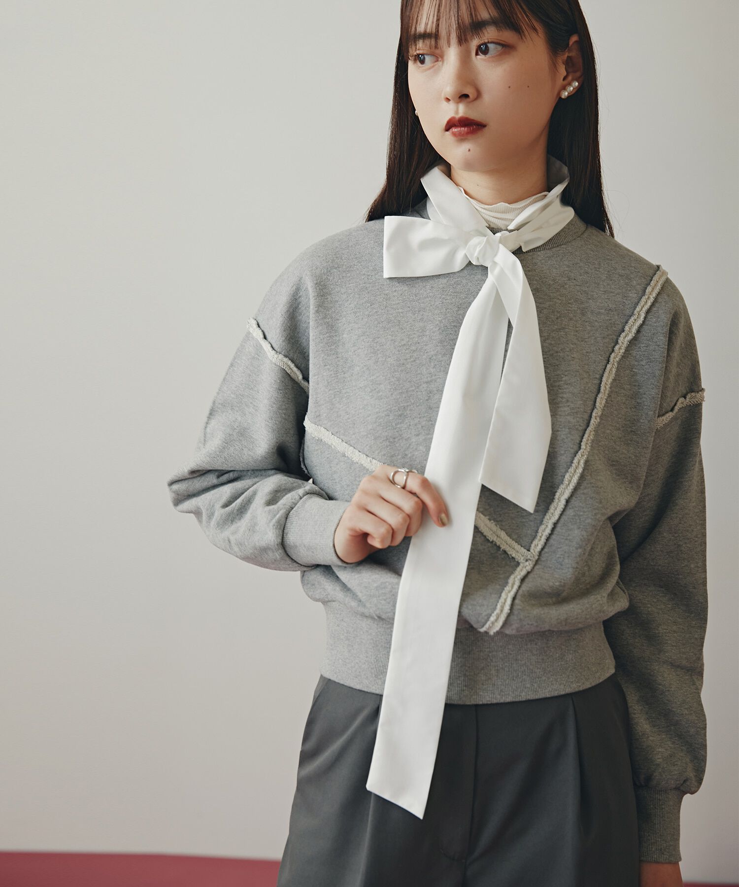  「パネルデザインスウェット」|Tシャツ・カットソー|グレー