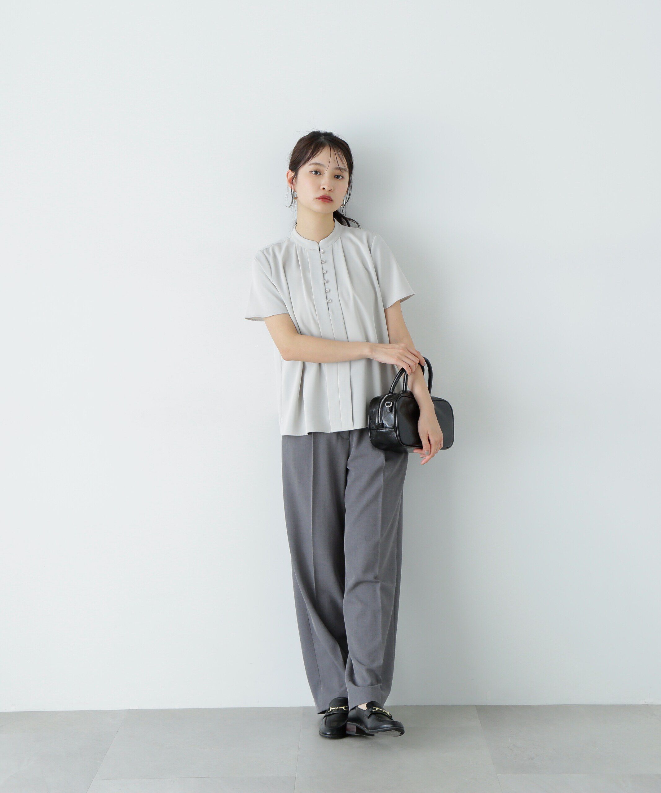  「フロントタックボタンブラウス」|シャツ・ブラウス|