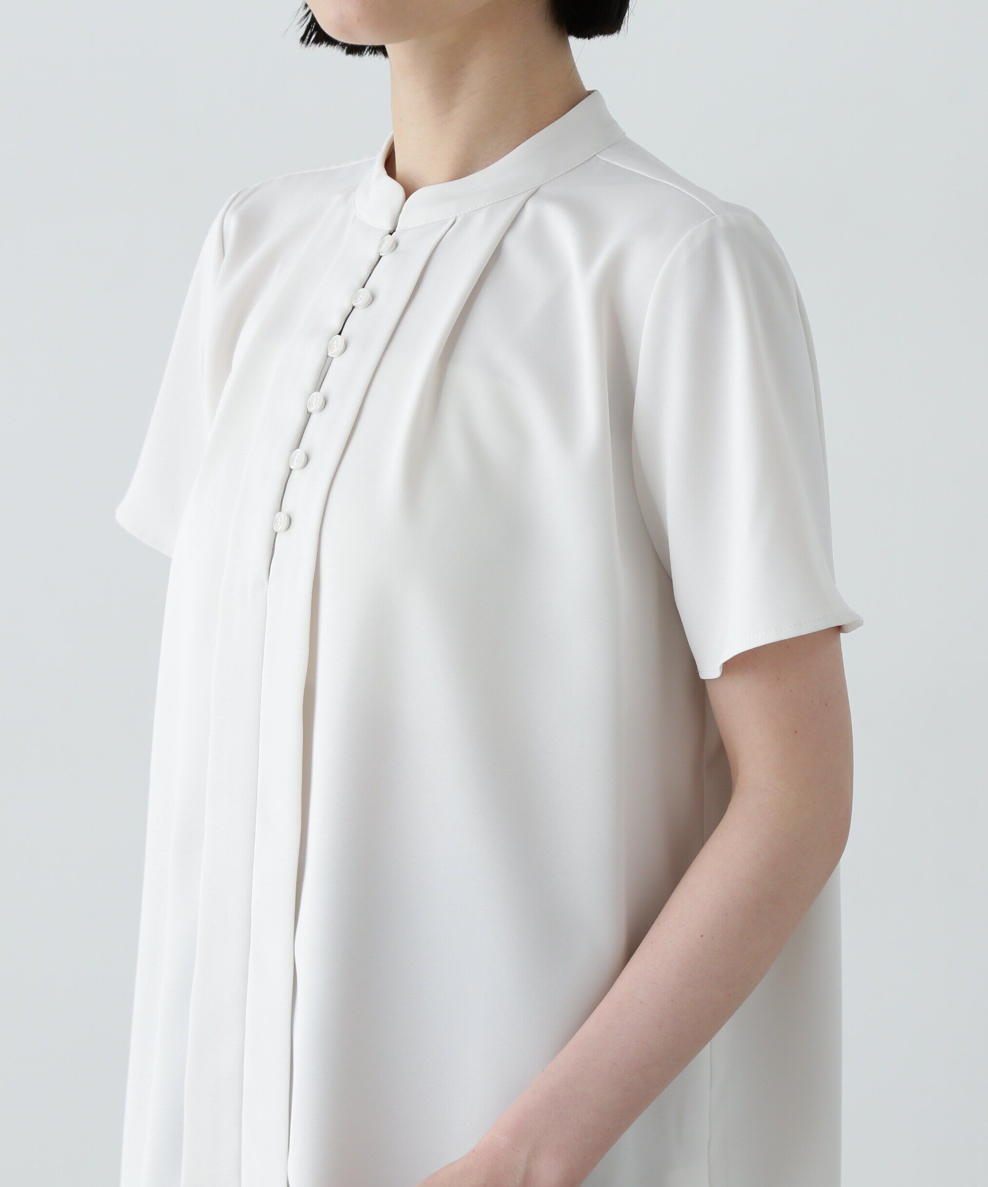  「フロントタックボタンブラウス」|シャツ・ブラウス|