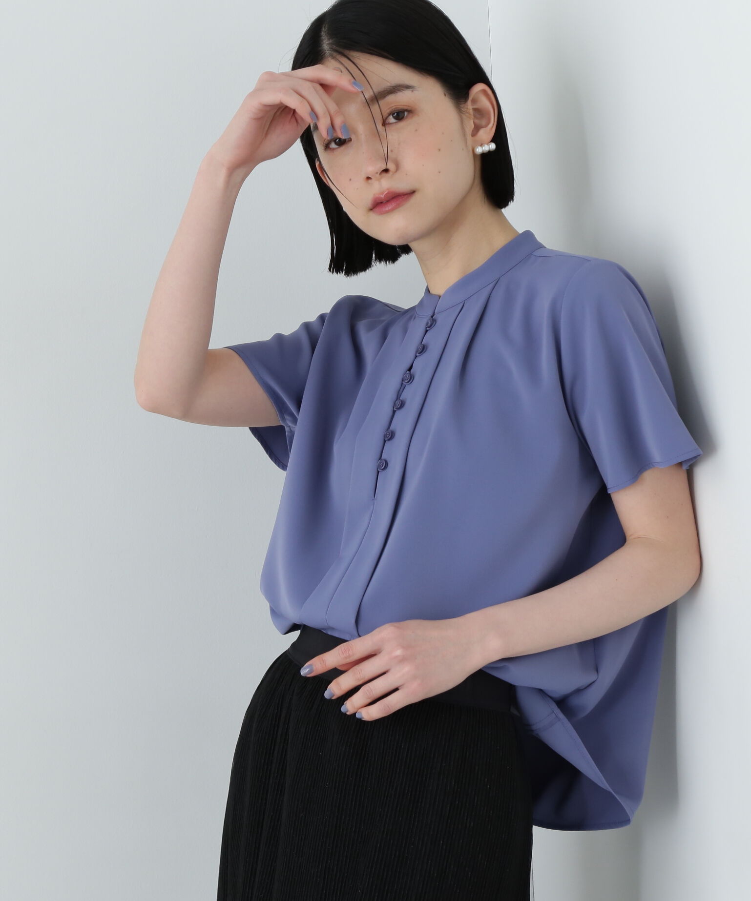  「フロントタックボタンブラウス」|シャツ・ブラウス|