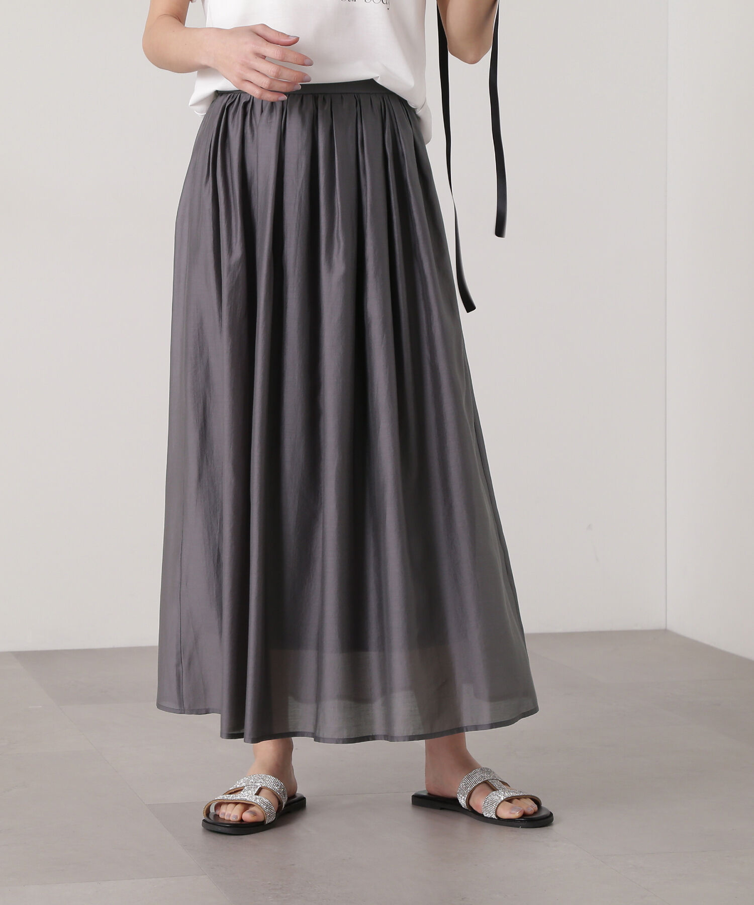  「シアーローンタックフレアスカート」|スカート|