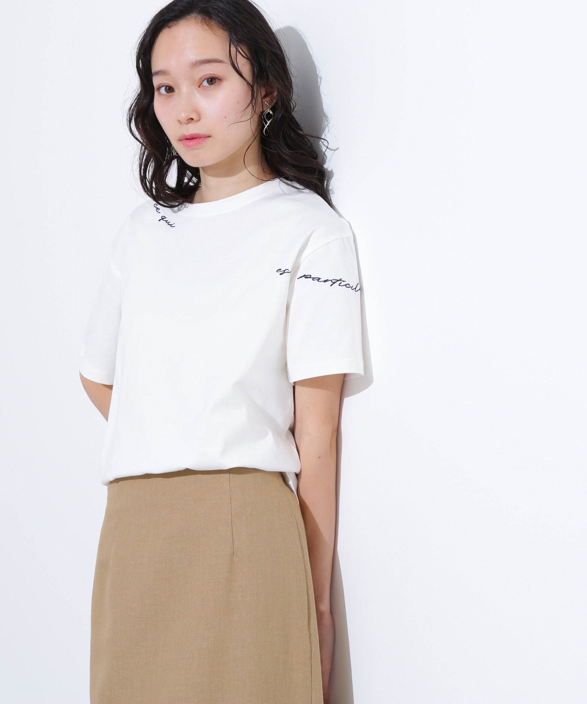  「ロゴ刺繍カットソー」|Tシャツ・カットソー|