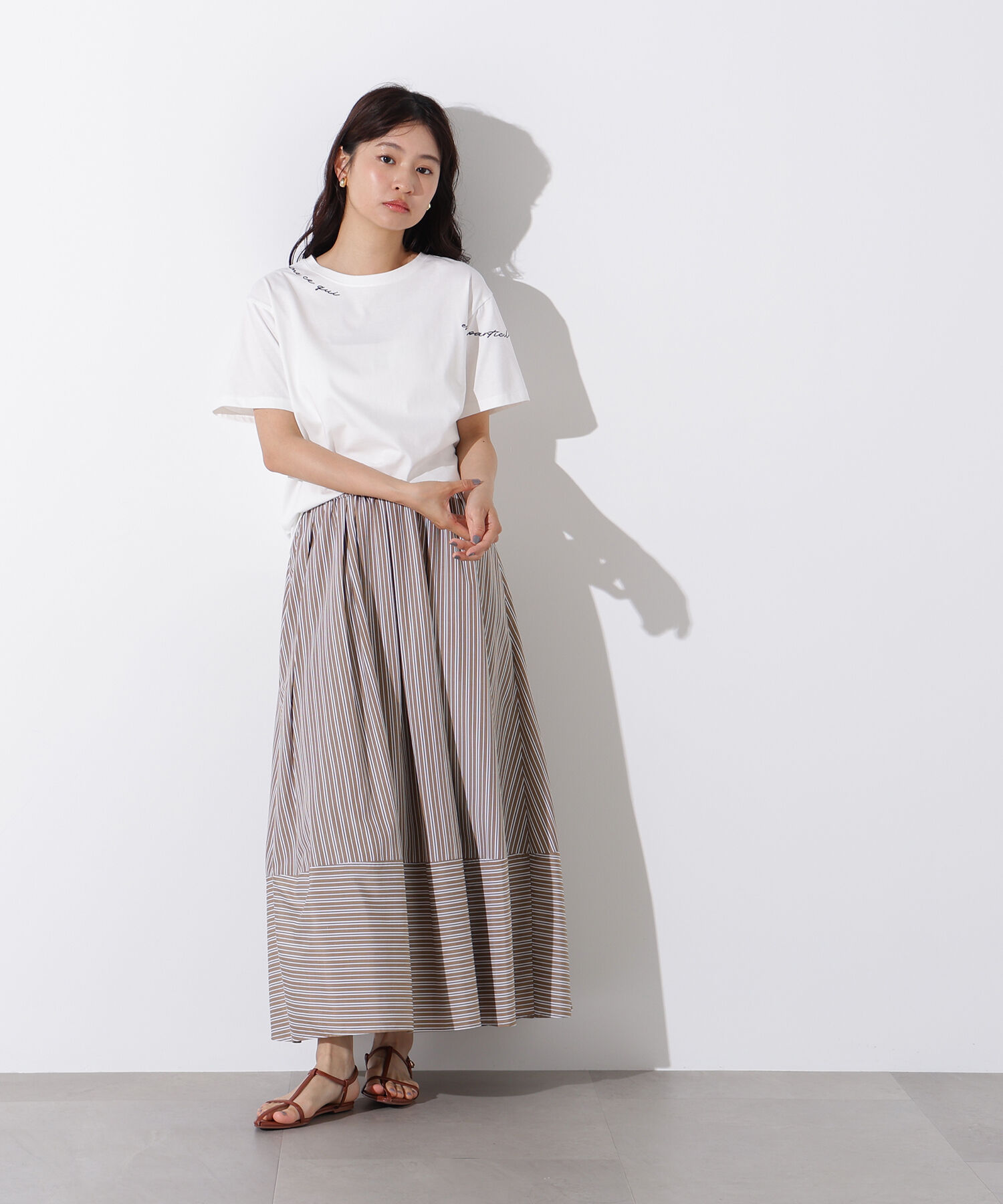  「ロゴ刺繍カットソー」|Tシャツ・カットソー|