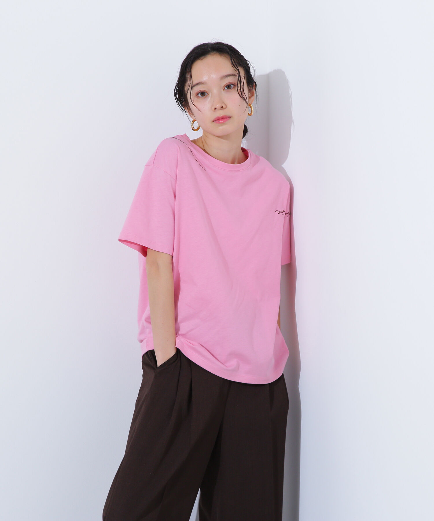  「ロゴ刺繍カットソー」|Tシャツ・カットソー|