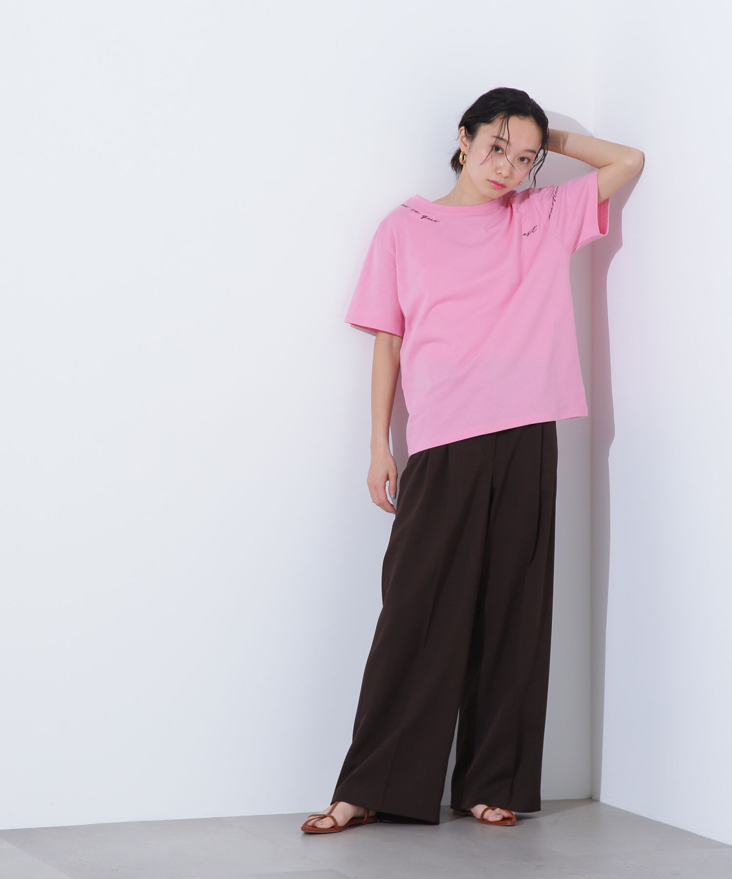  「ロゴ刺繍カットソー」|Tシャツ・カットソー|