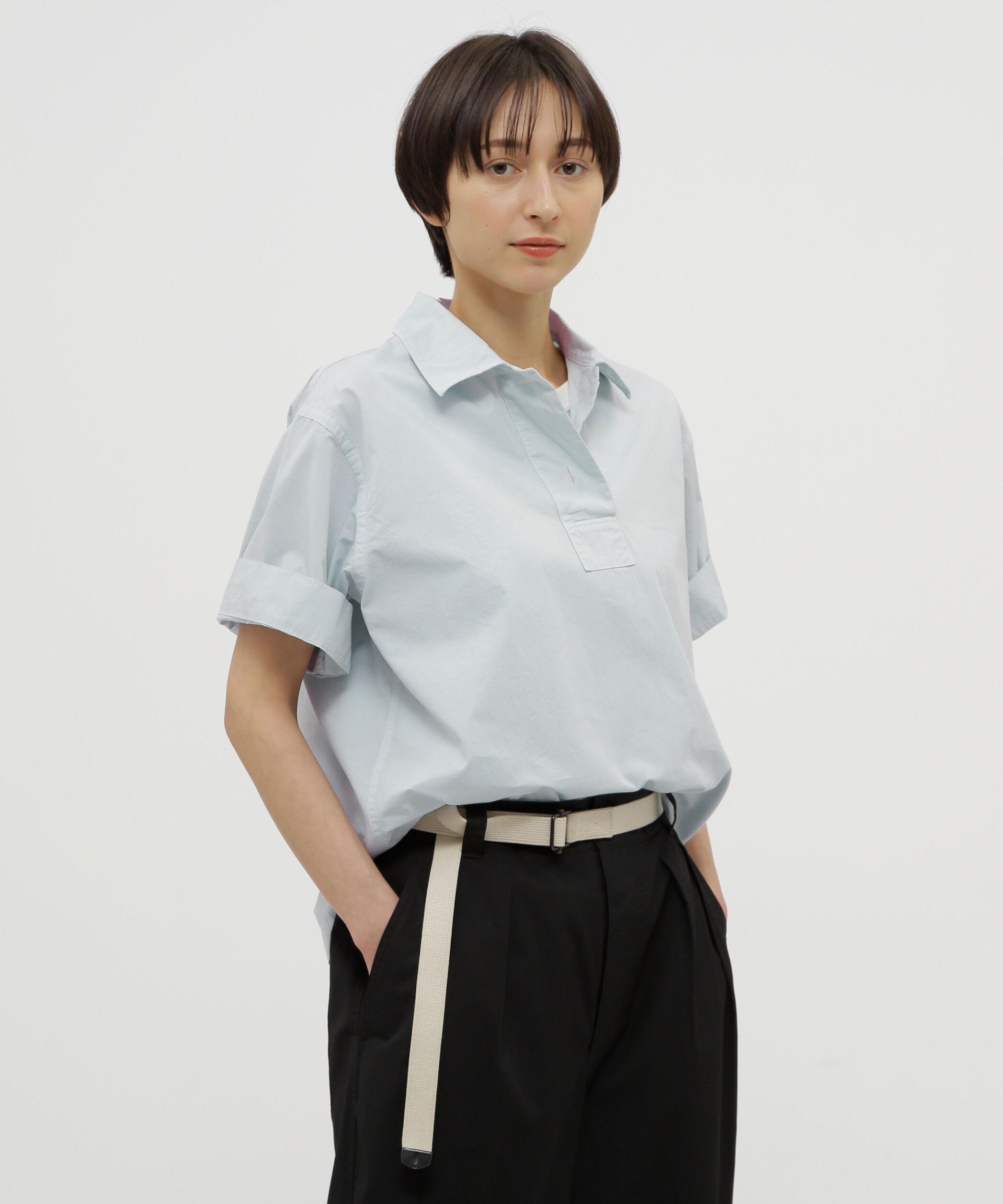 MHL.「COMPACT COTTON POPLIN SHIRT」|シャツ・ブラウス|PALE BLUE1