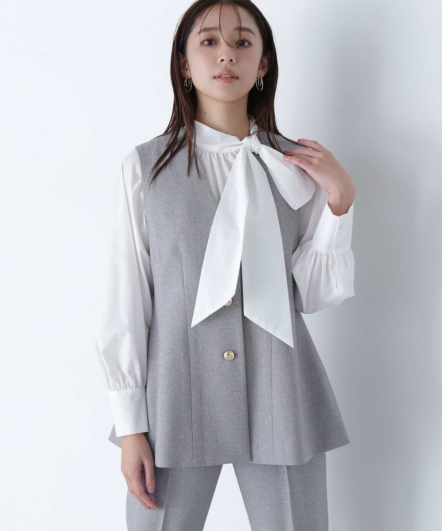  「ペプラムジレ SET UP 」|ブルゾン・スタジャン|グレーベース2