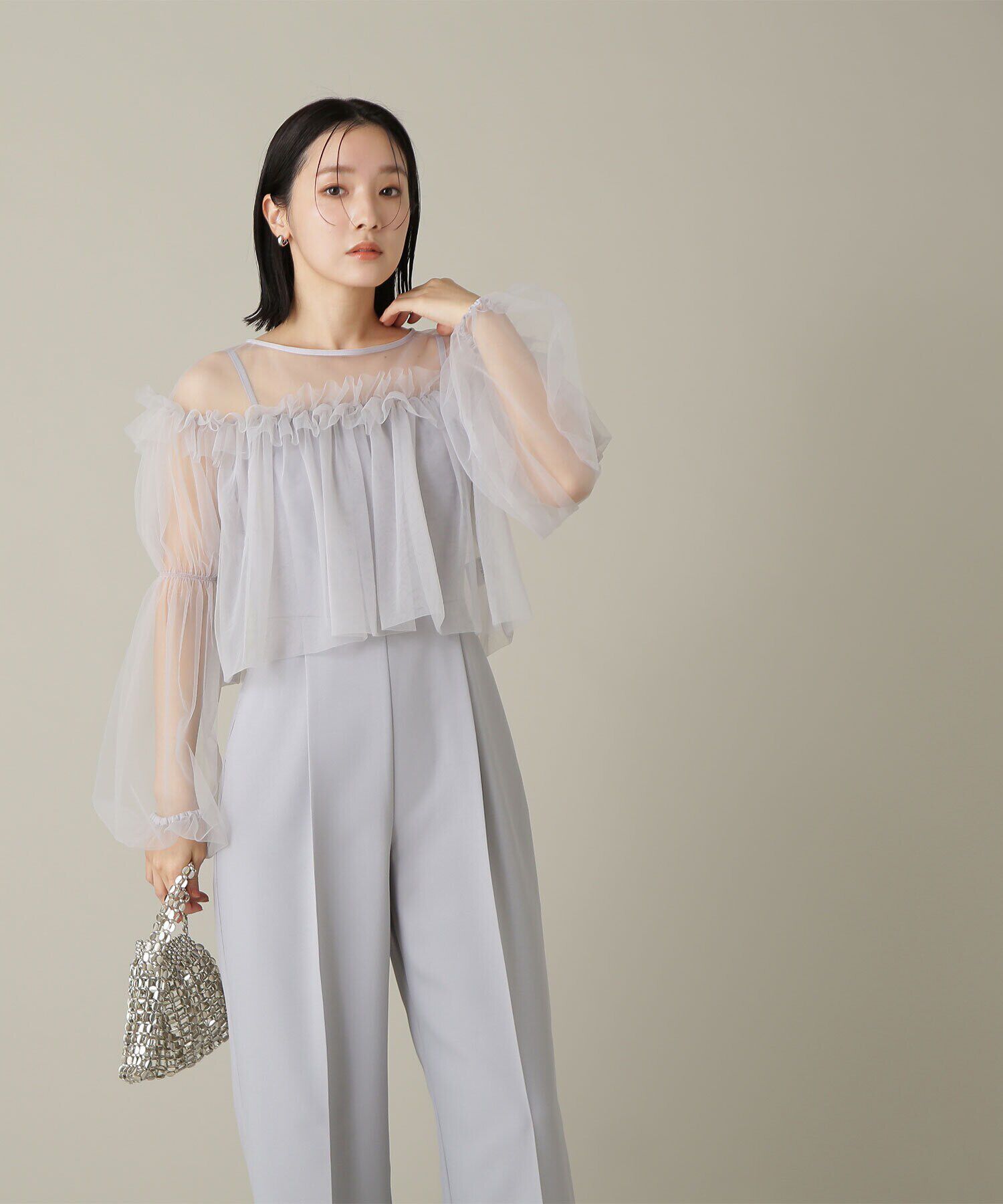  「チュールトップス＆オールインワン」|ワンピース|