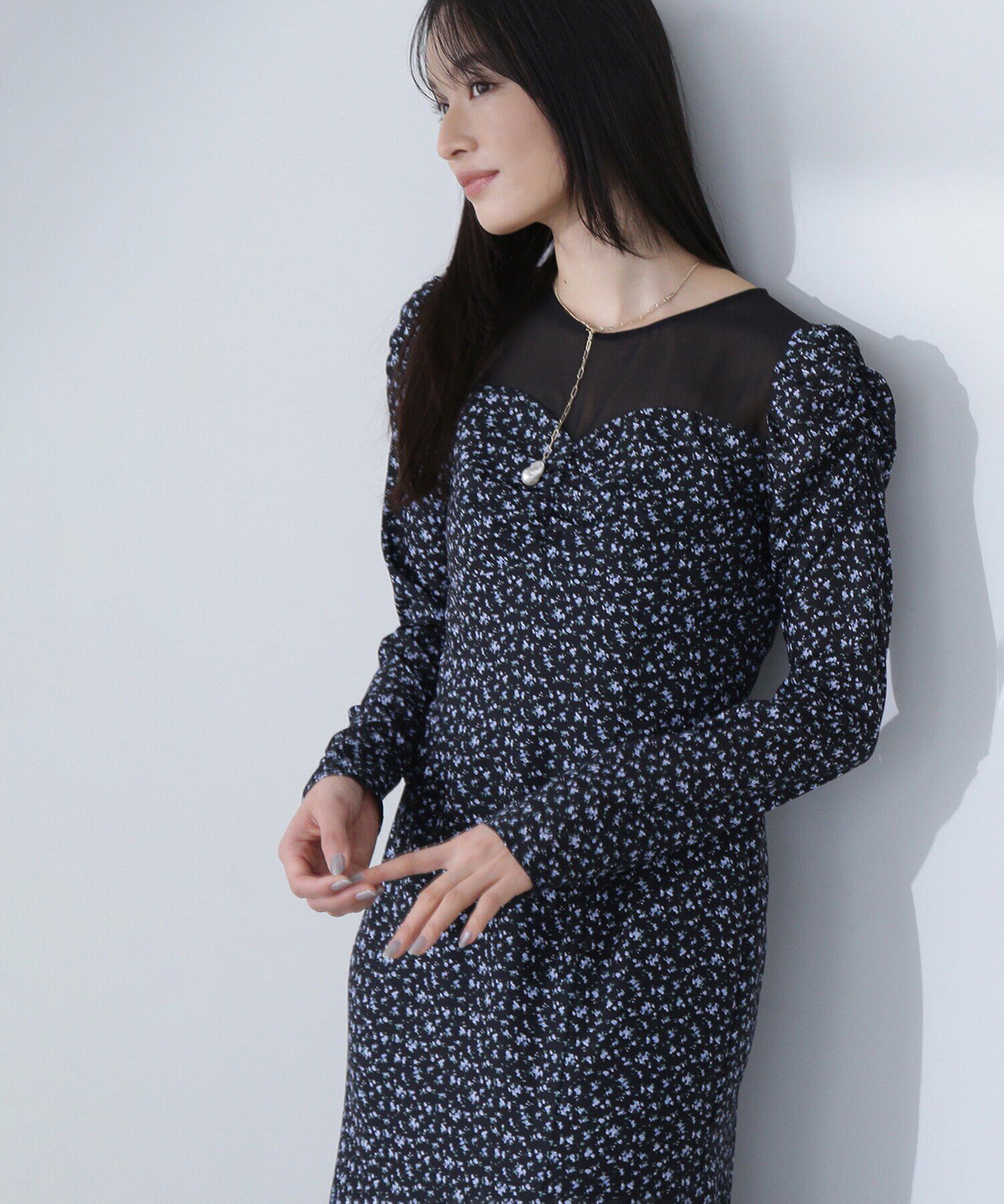  「パネルシアープリントワンピース」|ワンピース|