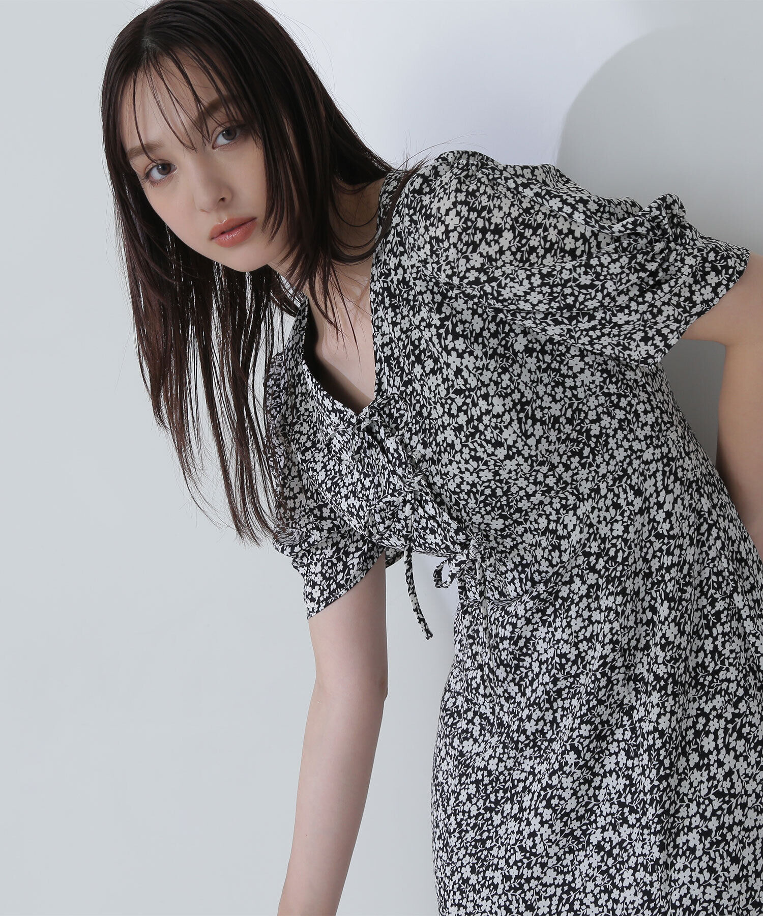  「フロントリボンプリントワンピース」|ワンピース|