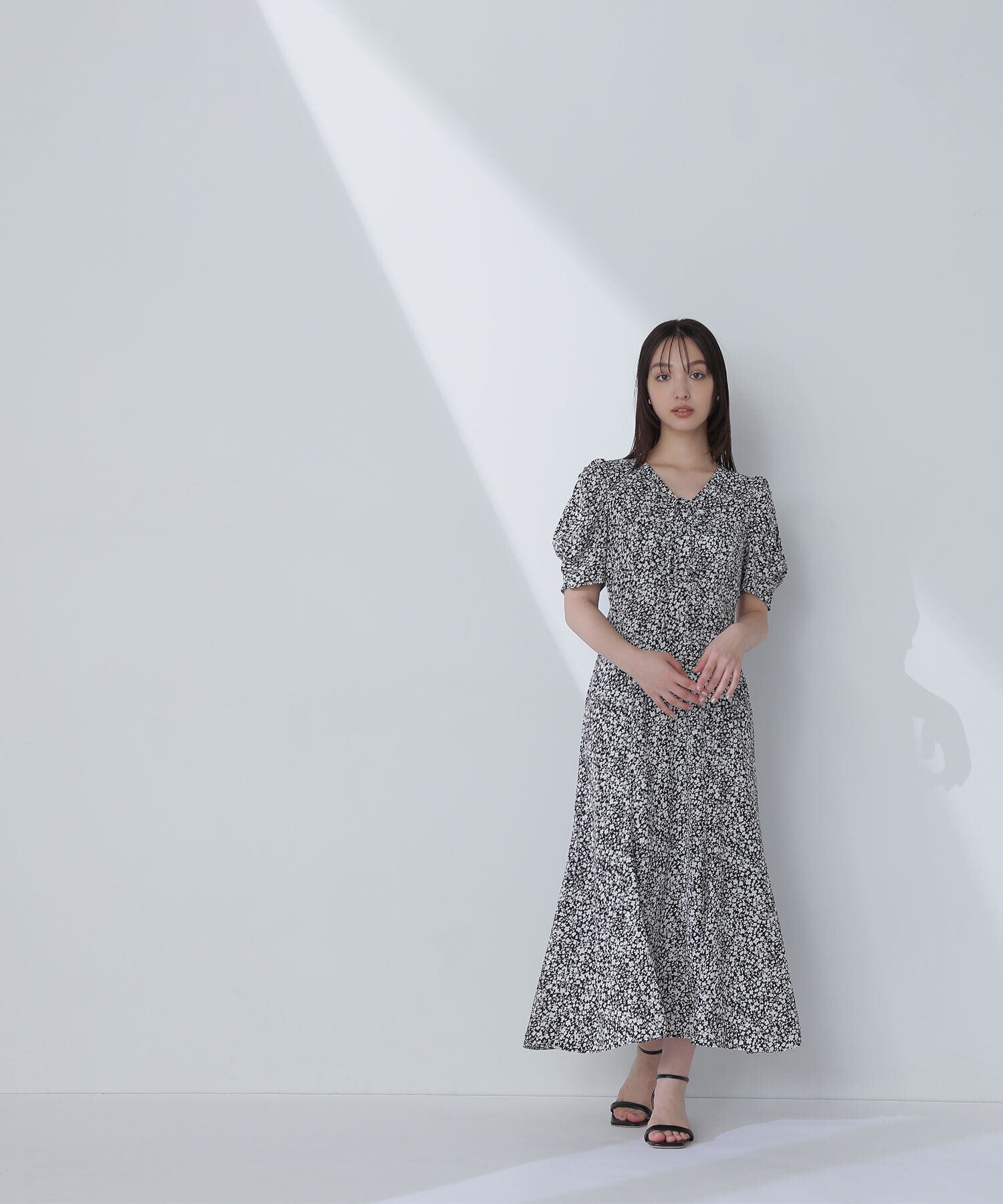  「フロントリボンプリントワンピース」|ワンピース|