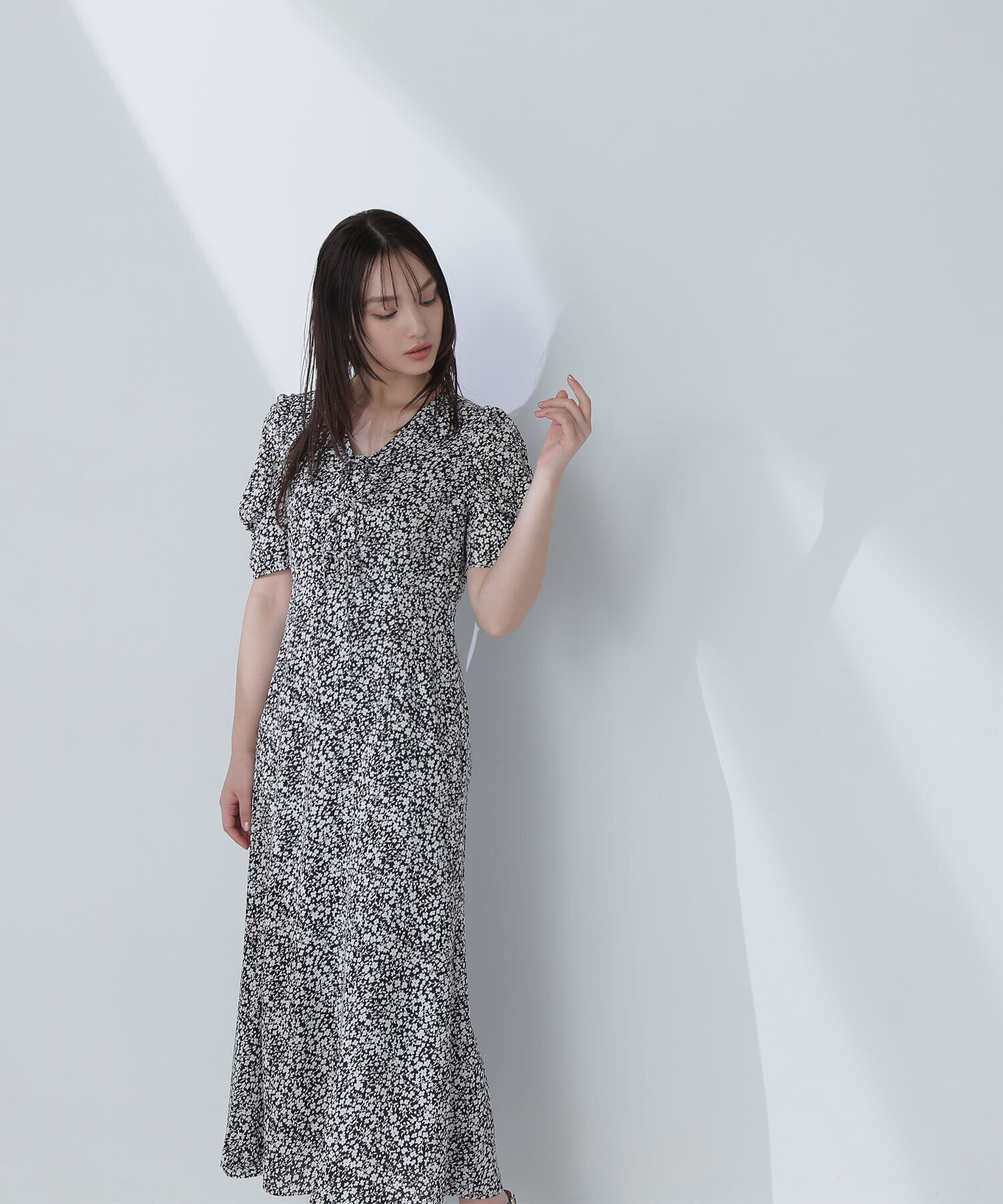  「フロントリボンプリントワンピース」|ワンピース|