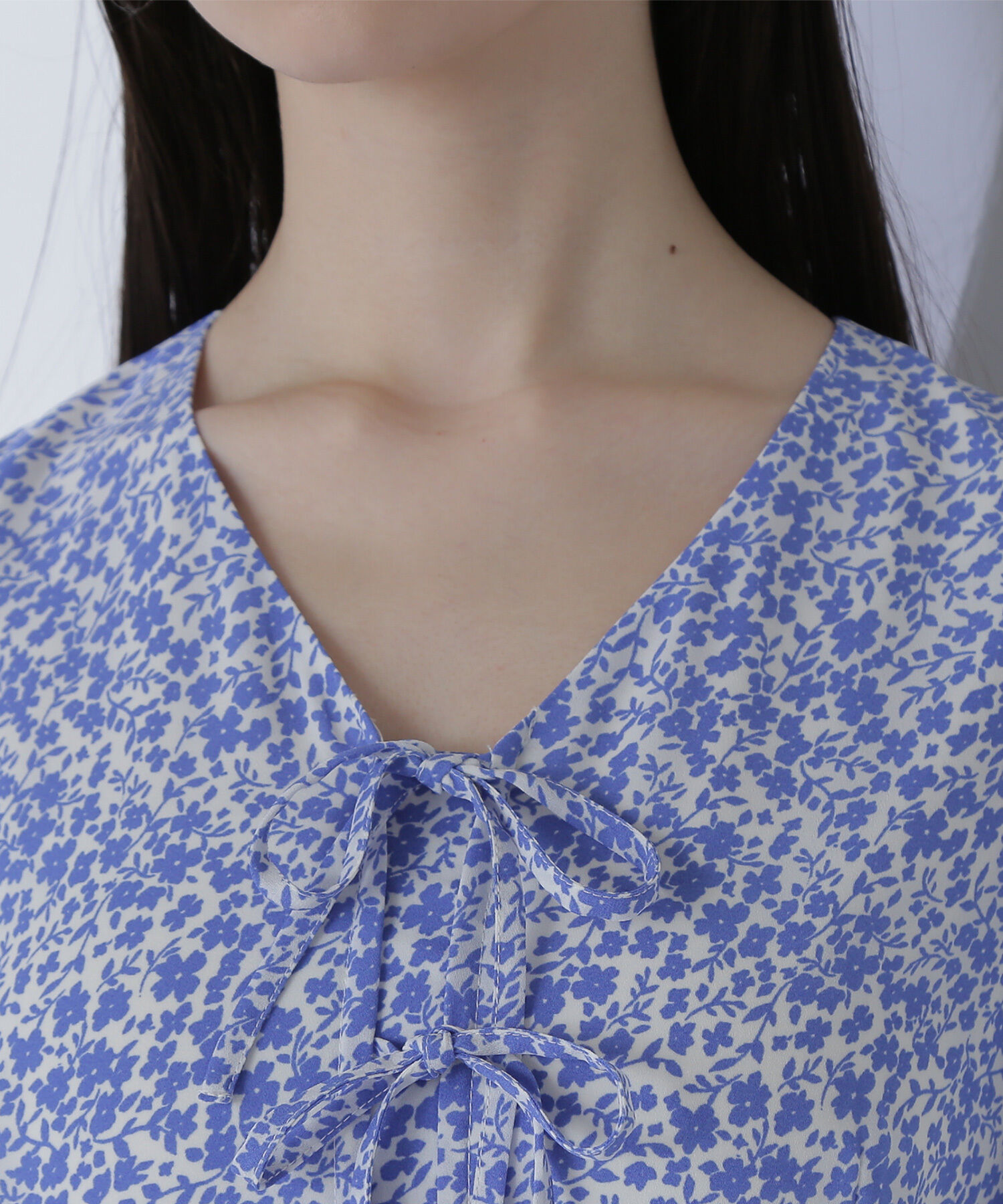  「フロントリボンプリントワンピース」|ワンピース|