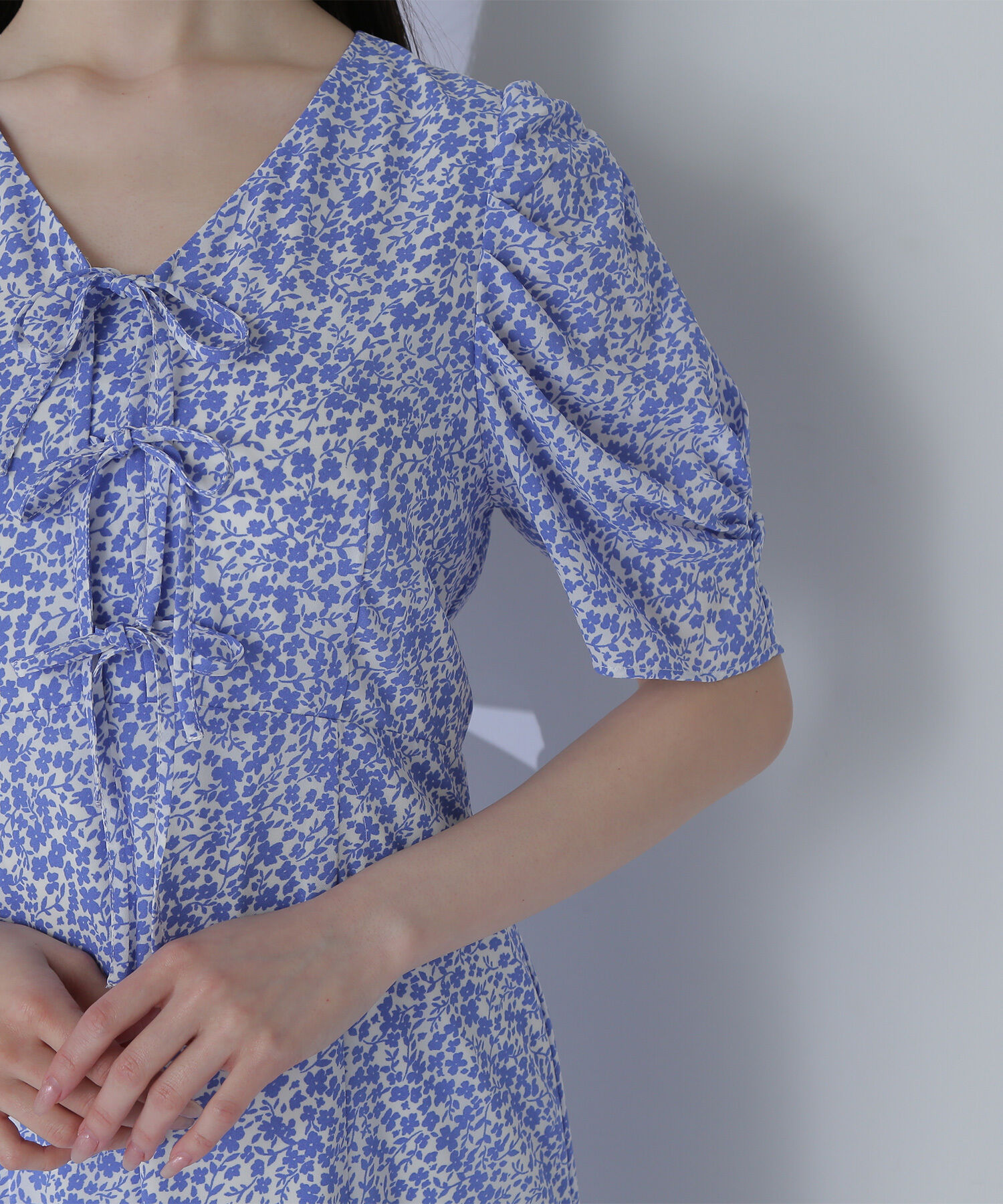  「フロントリボンプリントワンピース」|ワンピース|