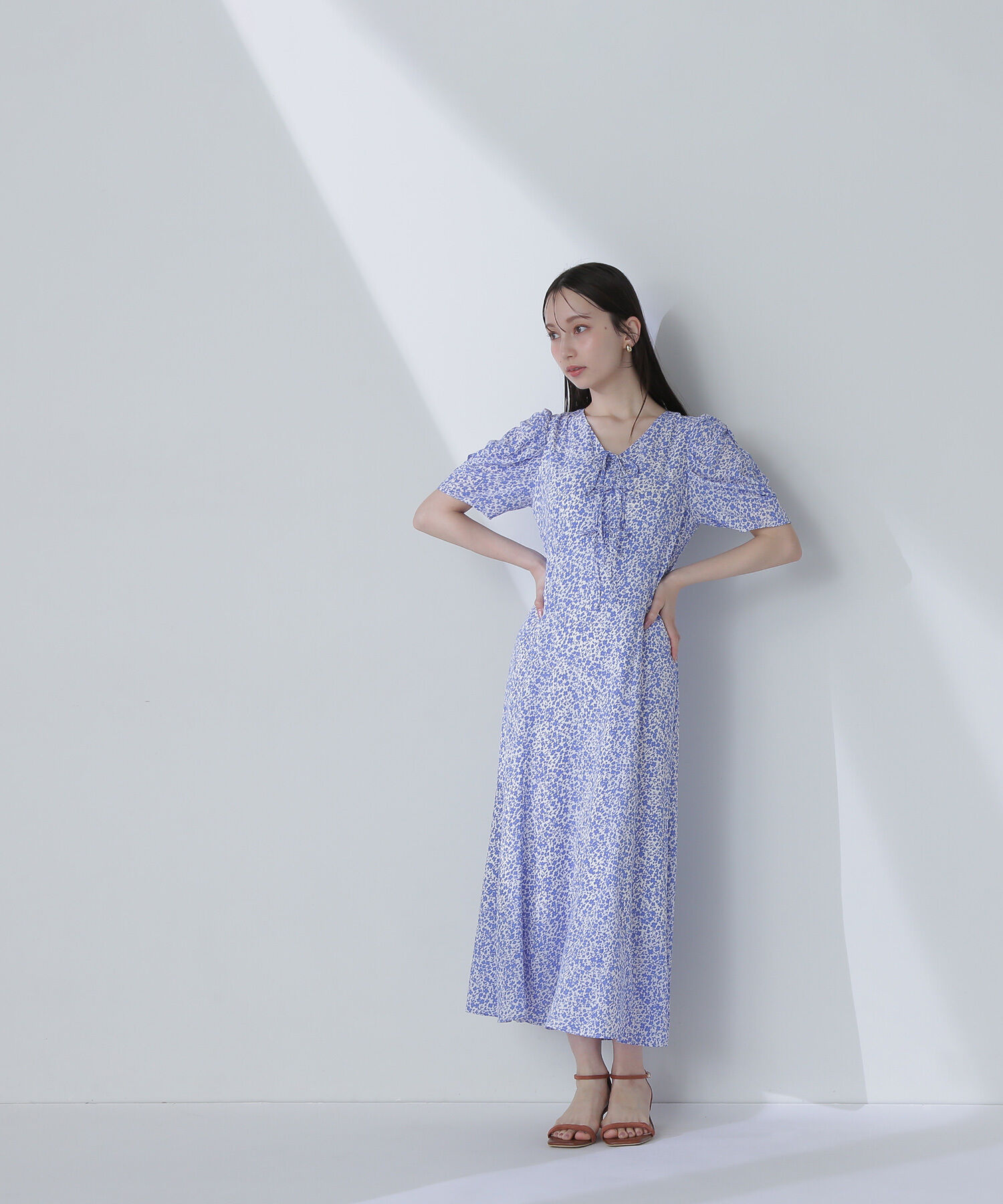  「フロントリボンプリントワンピース」|ワンピース|