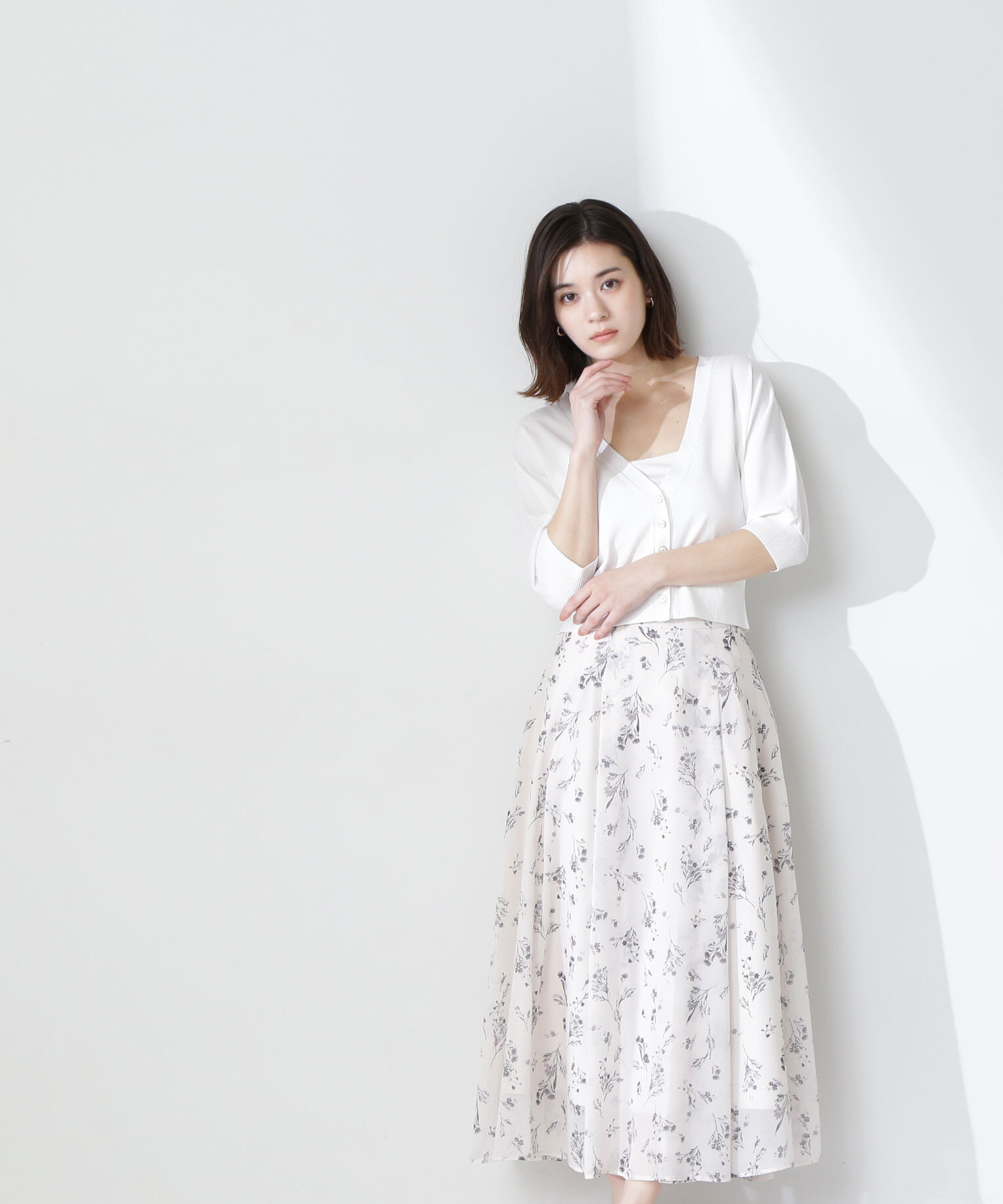  「フラワーシフォンフレアスカート」|スカート|オフ2