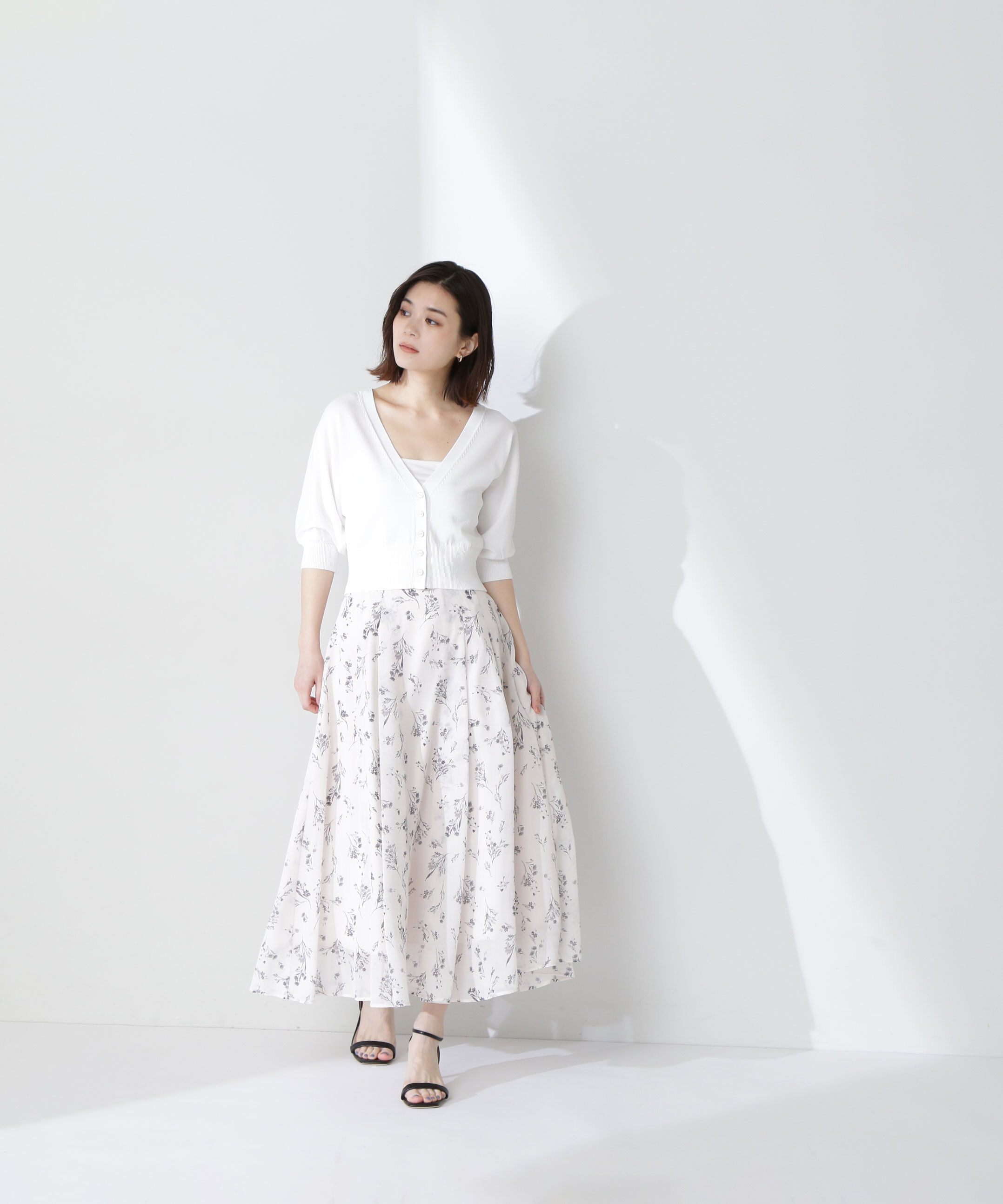  「フラワーシフォンフレアスカート」|スカート|