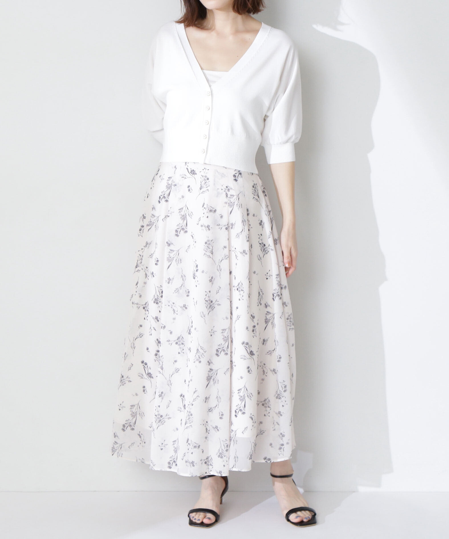  「フラワーシフォンフレアスカート」|スカート|