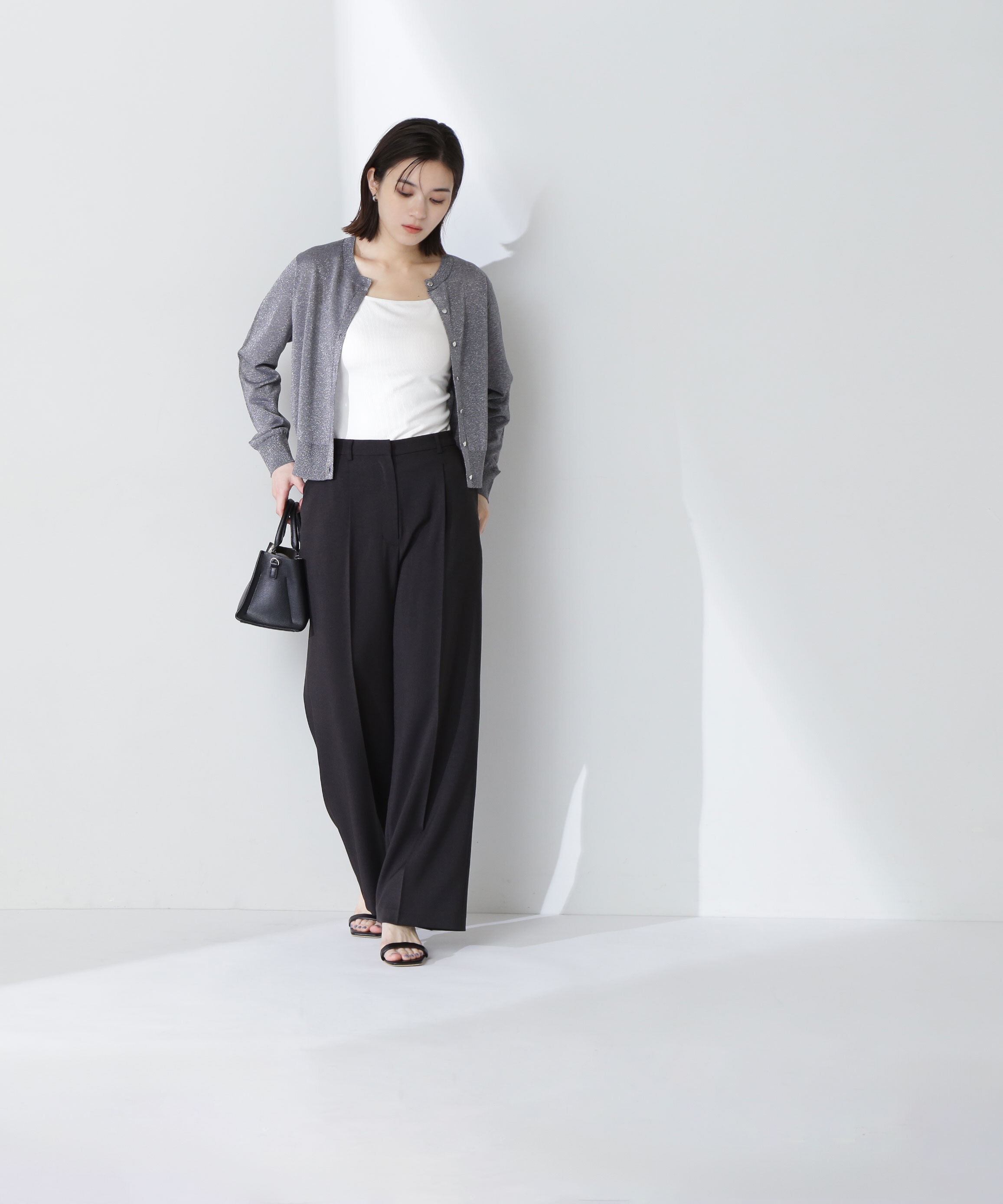  「ラメシアーベーシックカーディガン」|ニット・セーター|