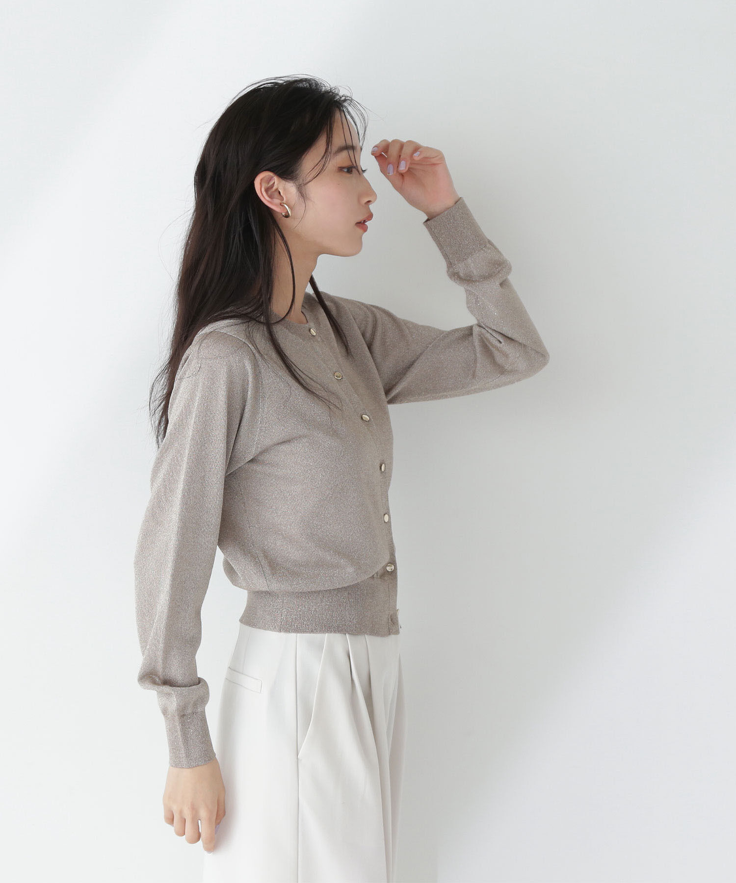  「ラメシアーベーシックカーディガン」|ニット・セーター|