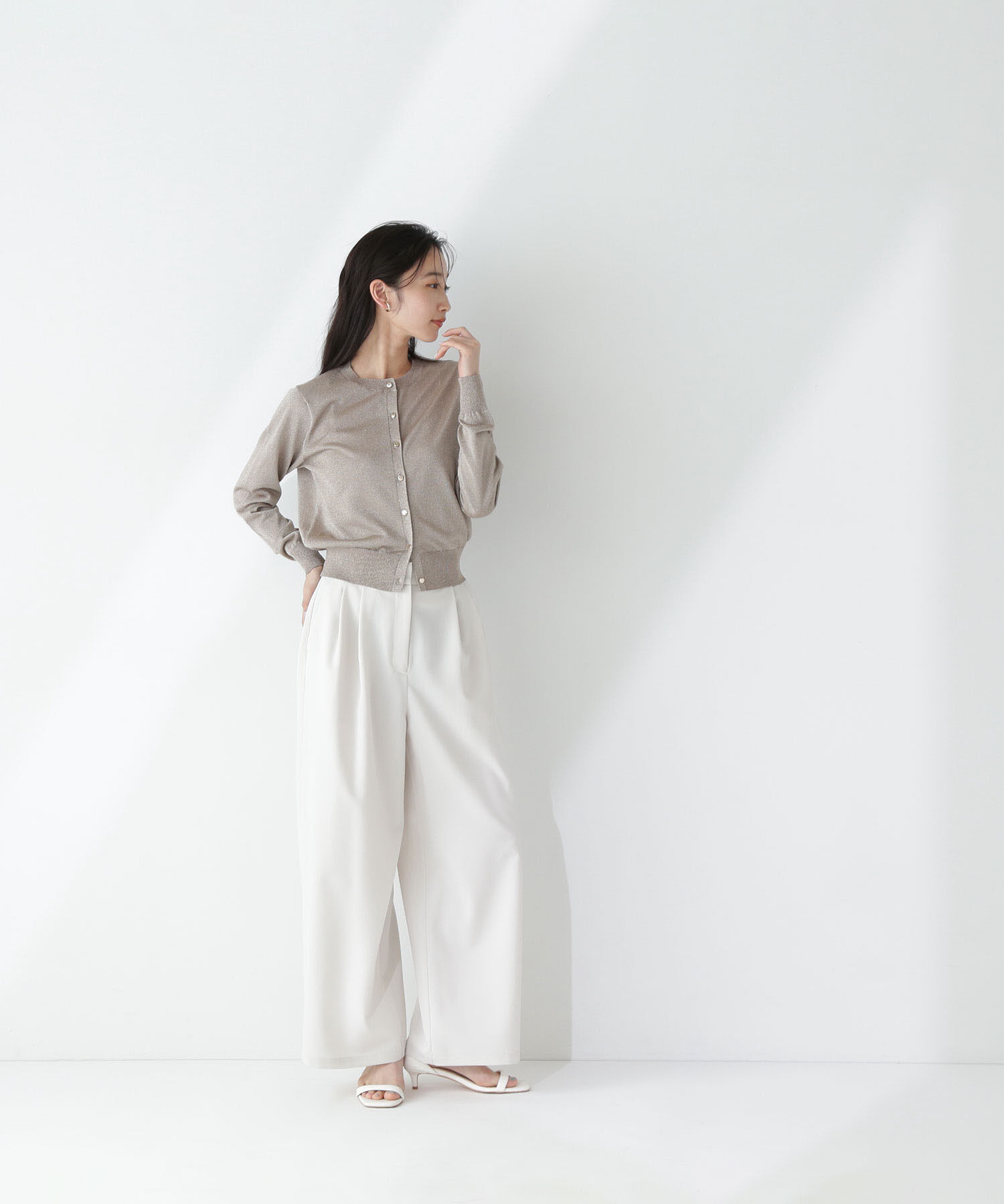  「ラメシアーベーシックカーディガン」|ニット・セーター|